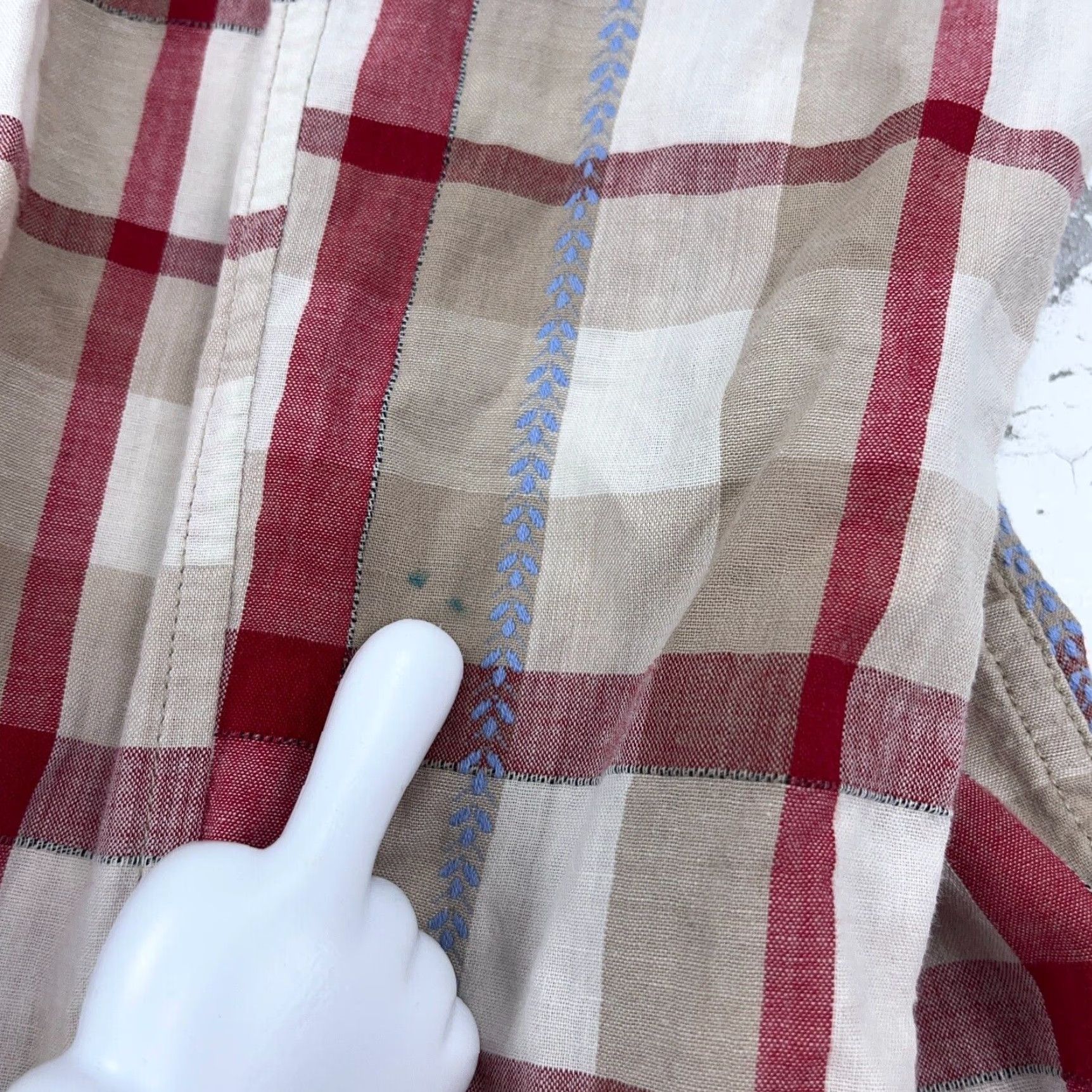 YOKE Cinch Shirt Men Large Red Tan Pearl Snap Plaid Western Cowboy Rodeo Yoke Pockets Size US L / EU 52-54 / 3 - 5 Thumbnail