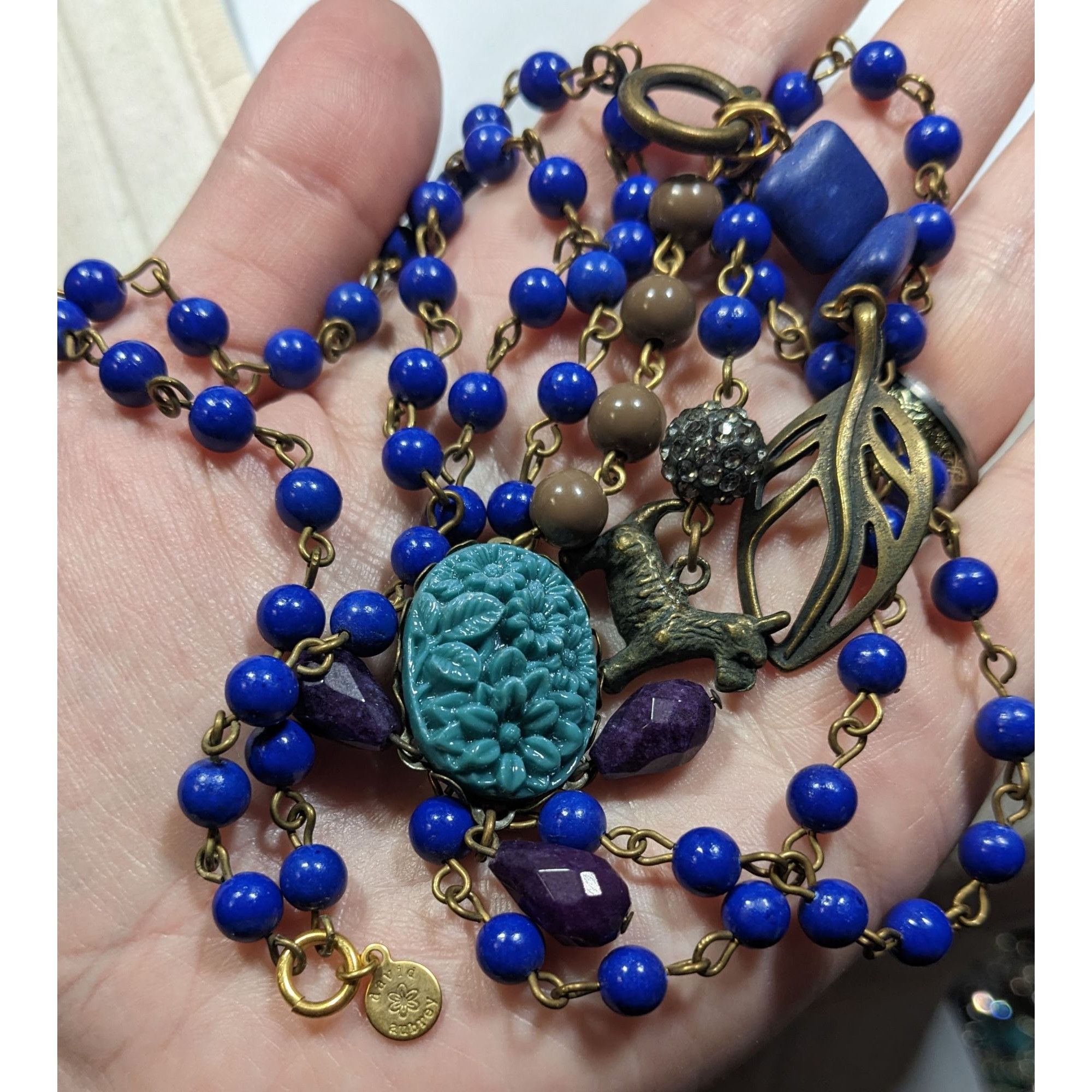Other Vintage David Aubrey Blue Tassel Charm Necklace Size ONE SIZE - 4 Thumbnail