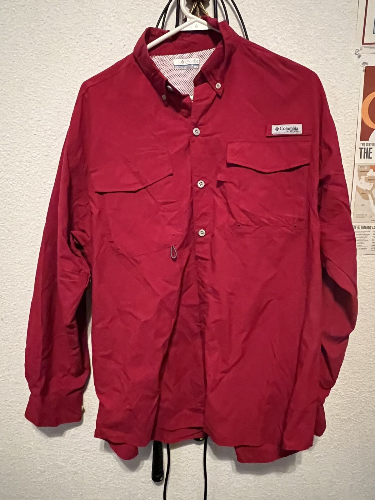 Columbia Columbia PFG Vented Button Up Shirt Bahama Red Size Medium Size US L / EU 52-54 / 3 - 1 Thumbnail
