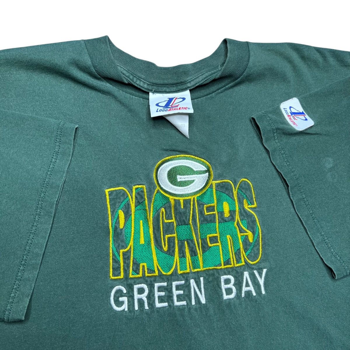 Logo Athletic 90s NFL Green Bay Packers Logo Athletic Embroidered T-Shirt Size US XXL / EU 58 / 5 - 2 Thumbnail