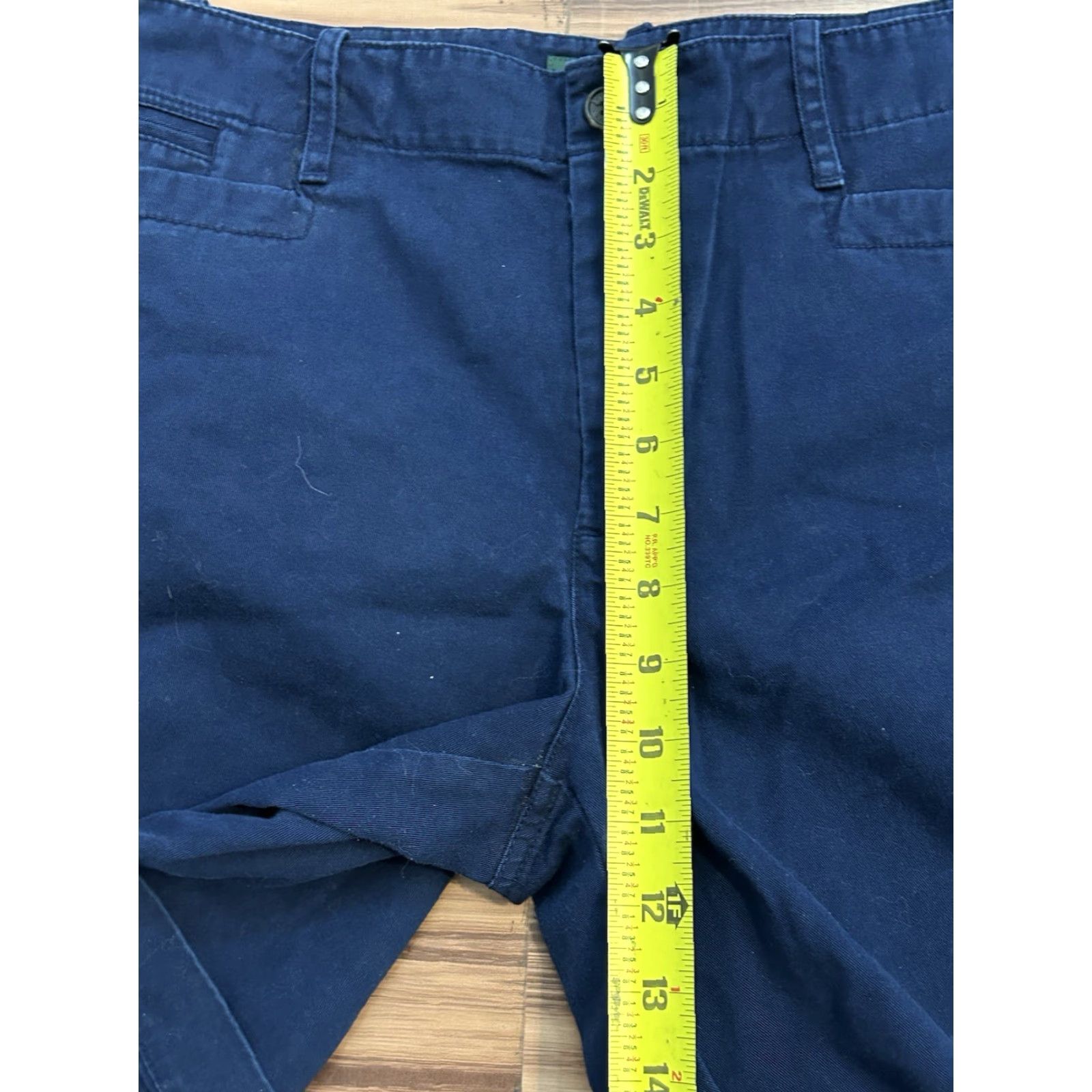 Ralph Lauren Lauren Ralph Lauren Women's Chino Shorts Flat Front High-Rise 14 Blue Cotton Canvas Button Zipper Pockets Casual Womens Size 36" / US 14 / IT 50 - 4 Thumbnail