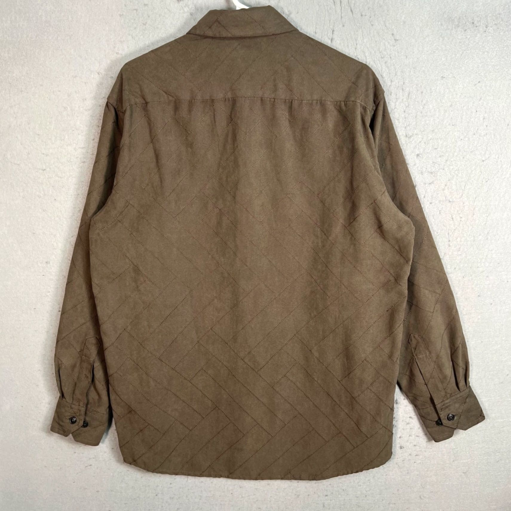 Vintage Crazy Horse Nike Shirt Mens Medium Brown Quilted Long Sleeve Button-Up Shirt Size US M / EU 48-50 / 2 - 2 Thumbnail