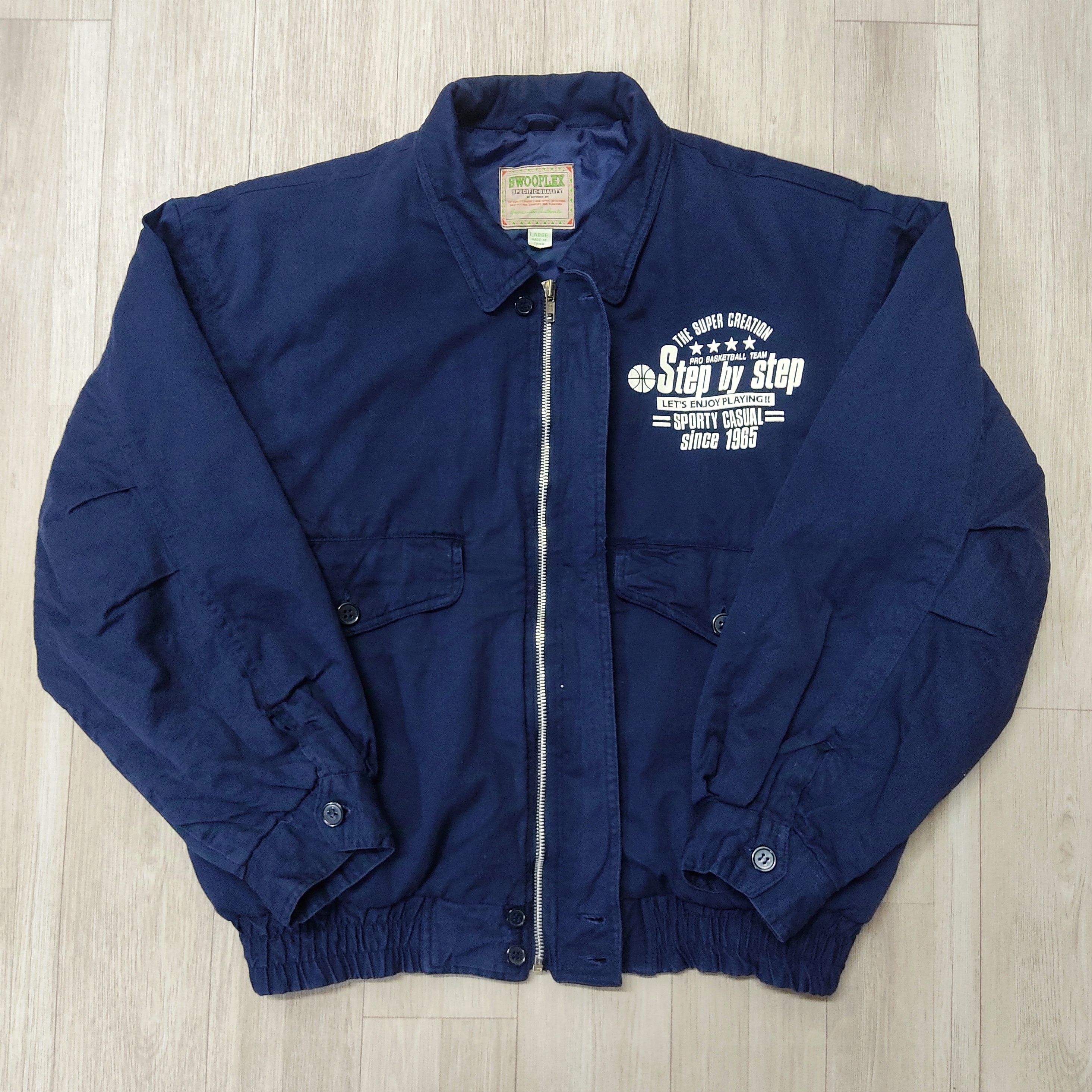 Gear for Sports Vintage Swooplex 90s STEP by STEP Basketball Bomber Jacket Size US M / EU 48-50 / 2 - 8 Thumbnail