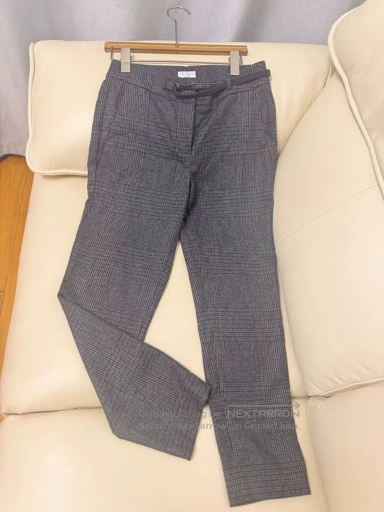 Brunello Cucinelli Brunello Cucinelli Grey Checkered Suit Pants Size 25" / US 0 / IT 36 - 1 Thumbnail