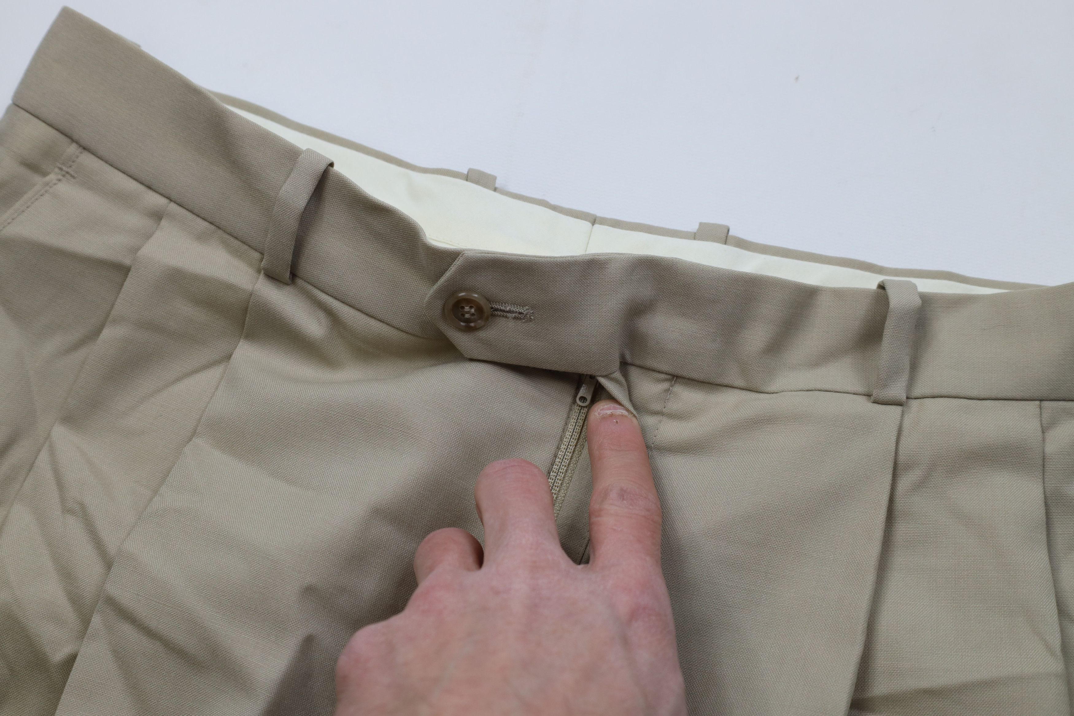 Pierre Balmain Vintage 90s Pierre Balmain Wool Knit Wide Leg Chino Pants Size US 35 - 7 Thumbnail