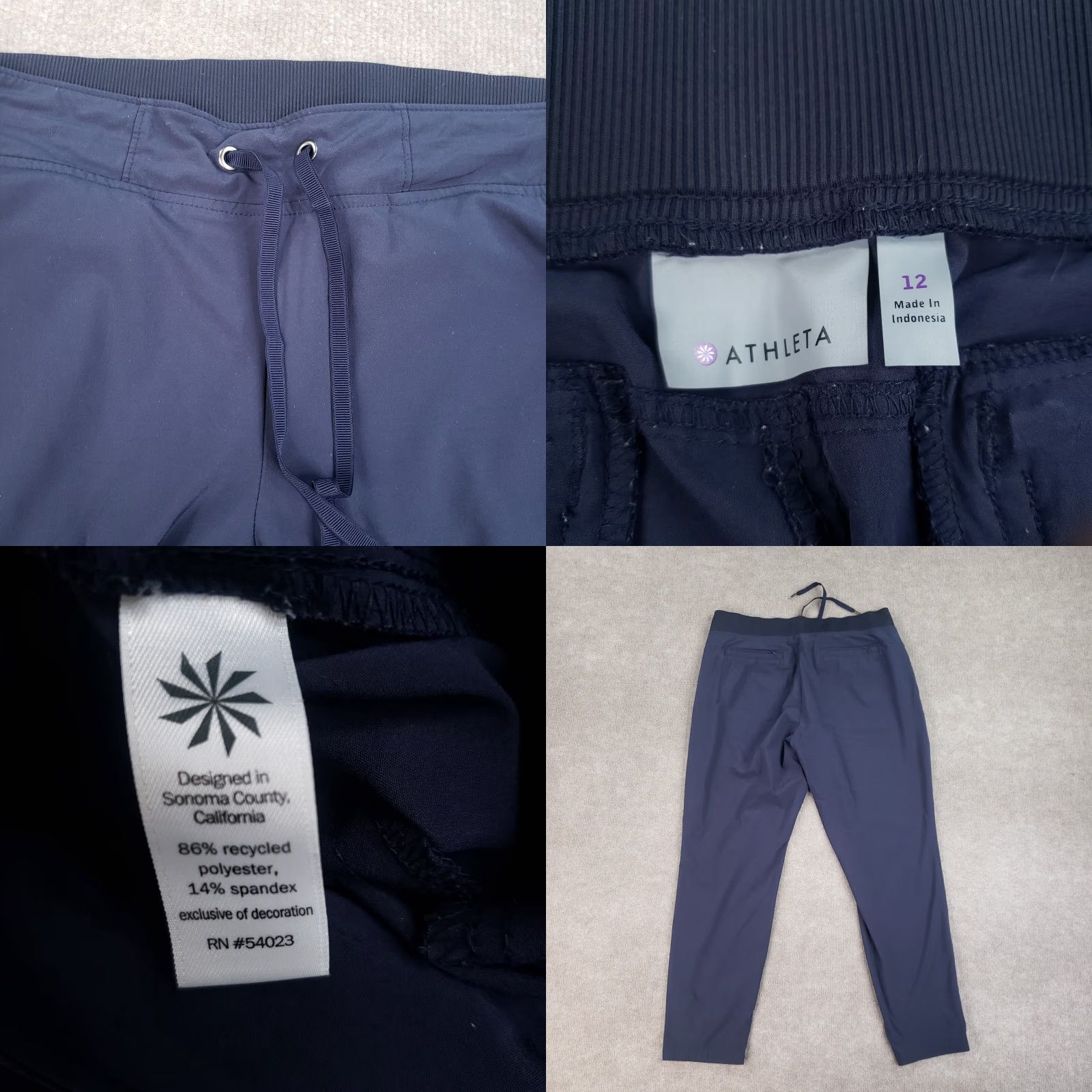 Athleta Athleta Pants Womens Size 14 Blue Elastic Waist Drawstring Lightweight Stretch Size 24" / US 00 / IT 34 - 8 Thumbnail