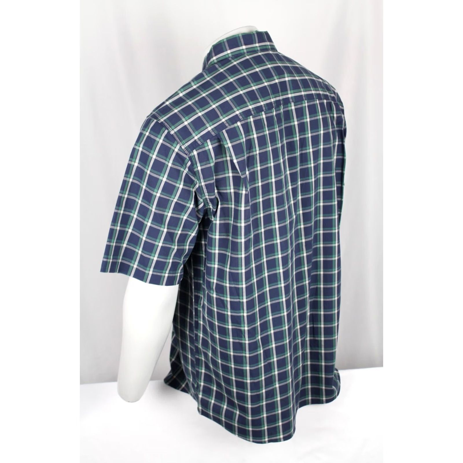 Wrangler Wrangler Riggs Workwear Plaid Short Sleeve Button-Up Work Shirt Blue 112325151 M Size US M / EU 48-50 / 2 - 2 Thumbnail