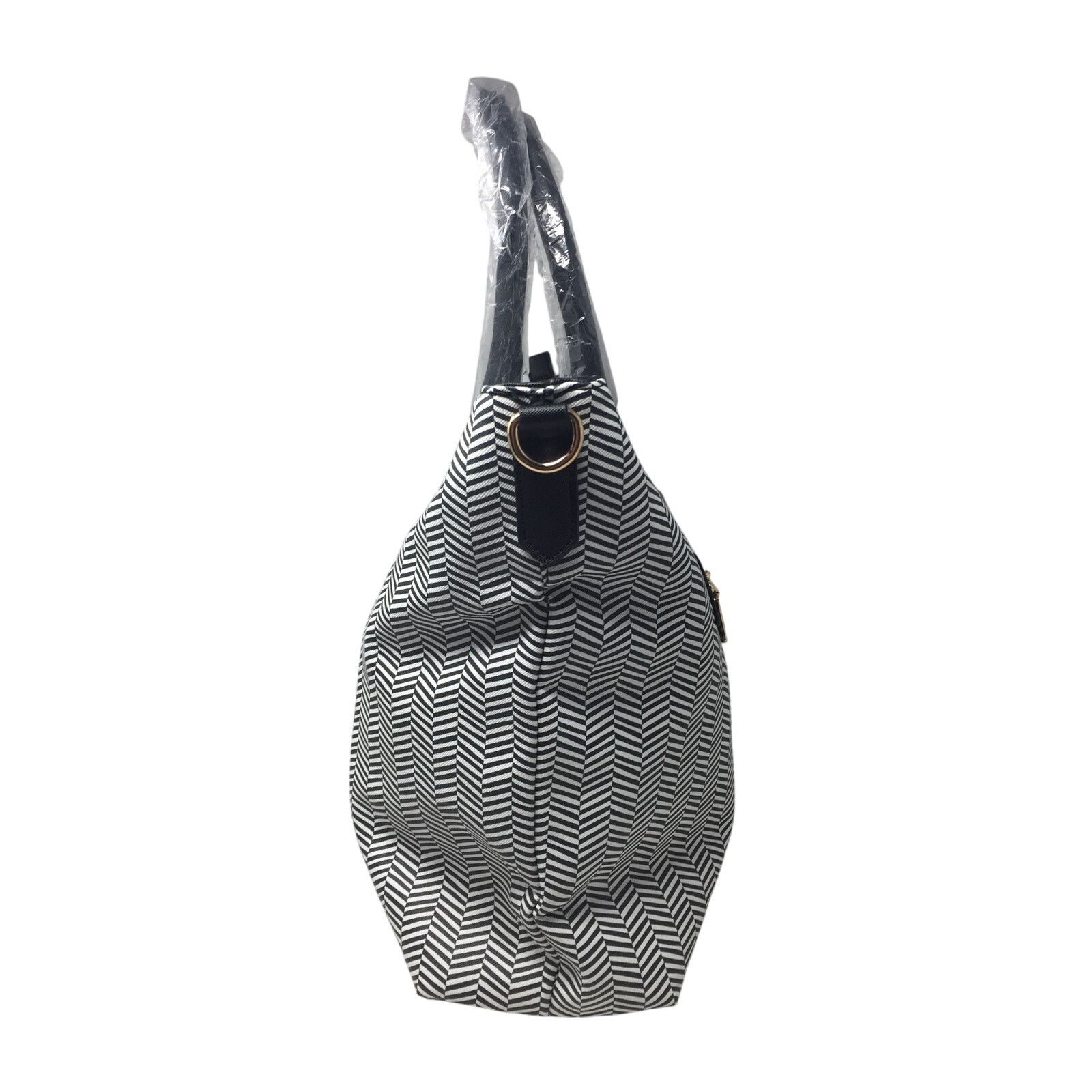 Other Trina Turk Optical Illusion Black & White Chevron 2 Way Tote Size ONE SIZE - 5 Thumbnail