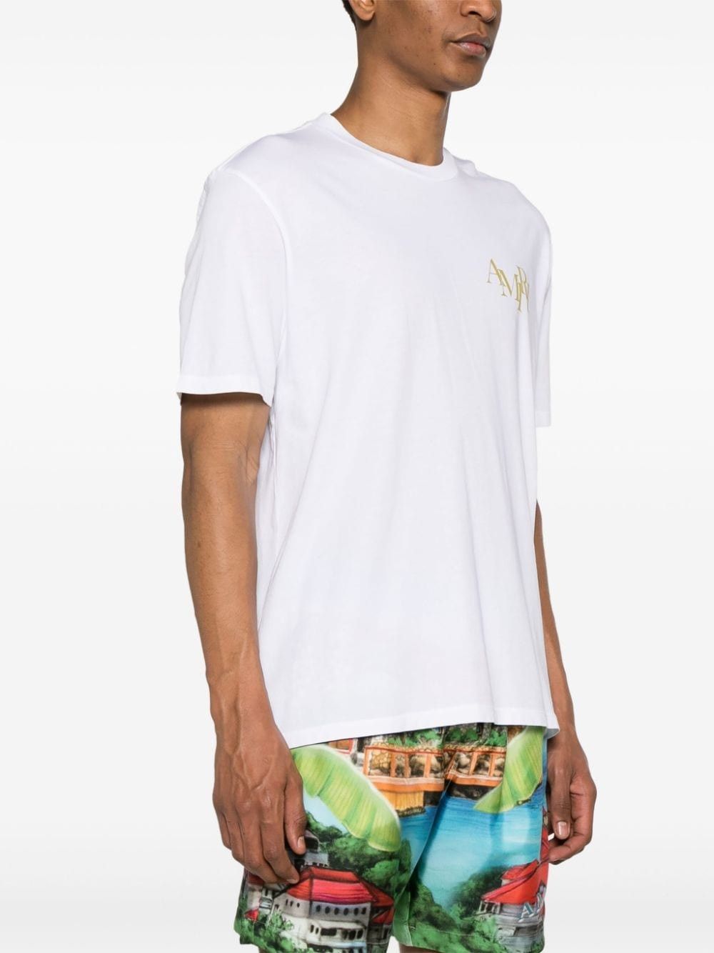 Amiri oc11z0225 Champagne Short Sleeve T-Shirt in White Size US M / EU 48-50 / 2 - 5 Thumbnail