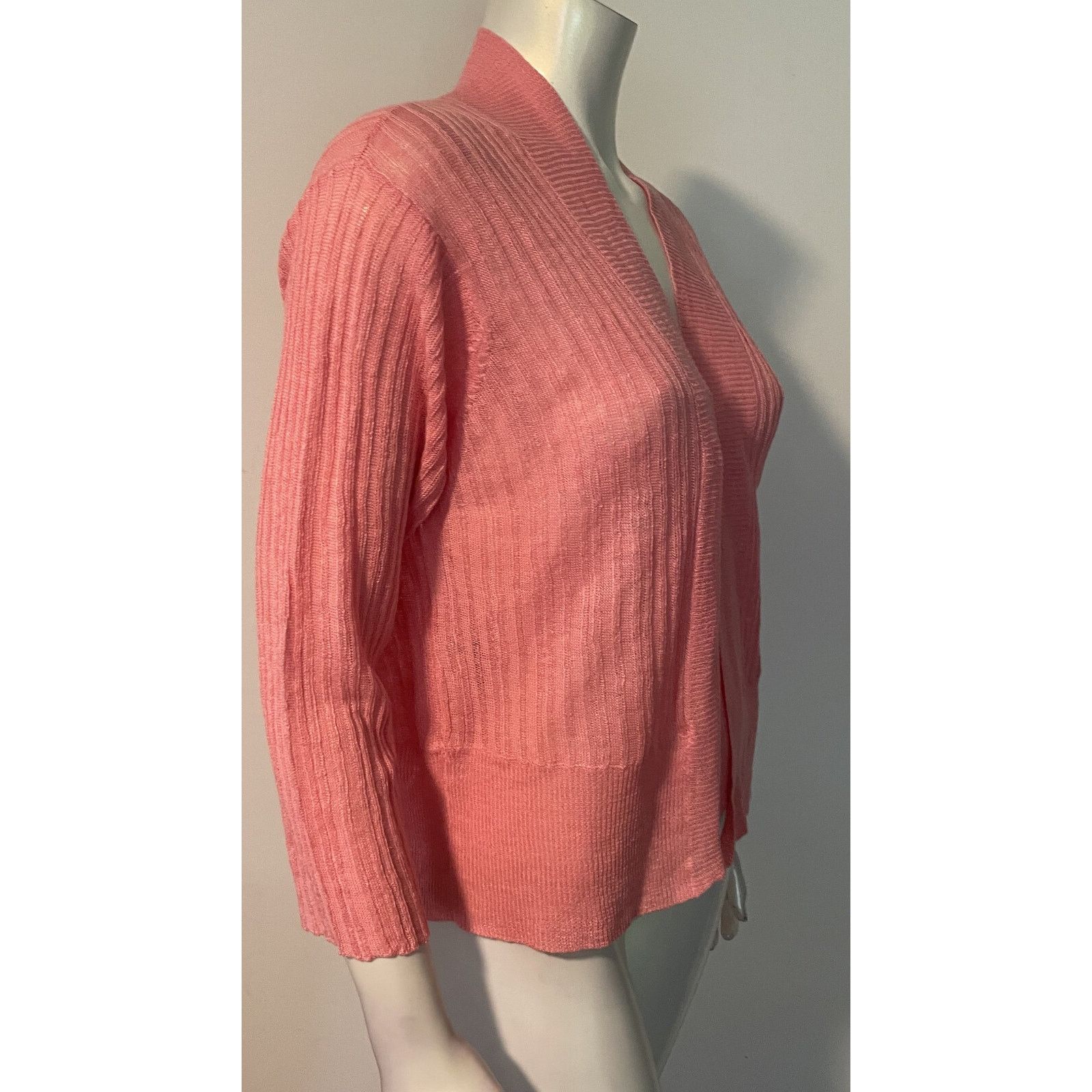 Eileen Fisher Eileen Fisher Flamingo Pink Linen Cardigan Sweater NWT XL Size XL / US 12-14 / IT 48-50 - 7 Thumbnail