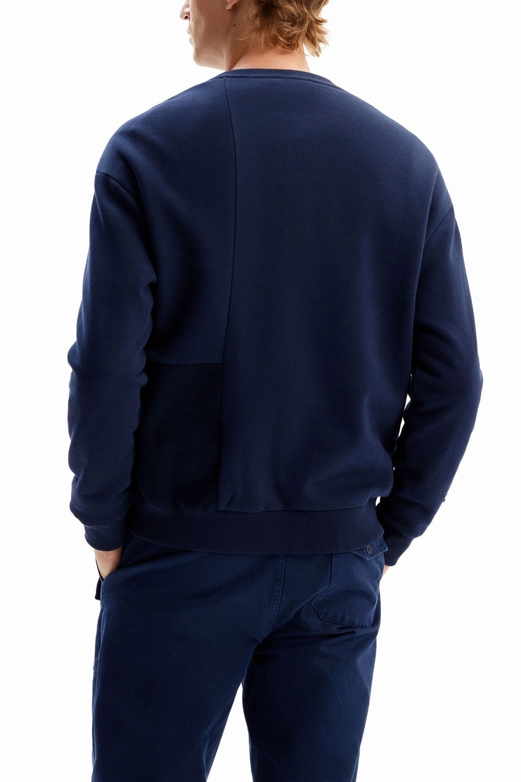Desigual Desigual Denim Patchwork Sweatshirt Relaxed Blue Mens XL Size US XL / EU 56 / 4 - 6 Thumbnail