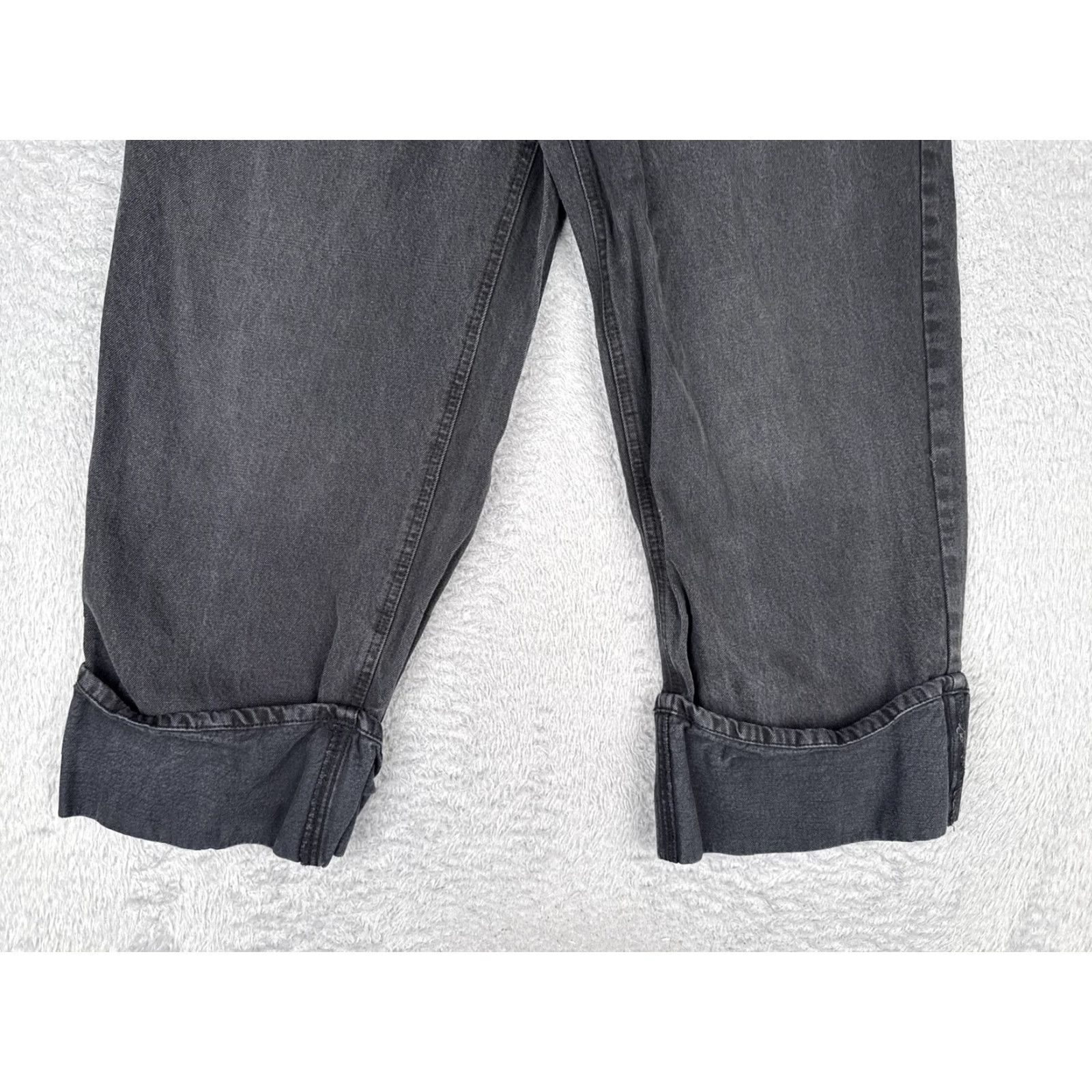 Vintage No Boundaries Jeans Womens 12 Charcoal High Rise Wide-Leg Cuffed Denim 31x27 (Relaxed) Size 34" / US 12 / IT 48 - 2 Thumbnail