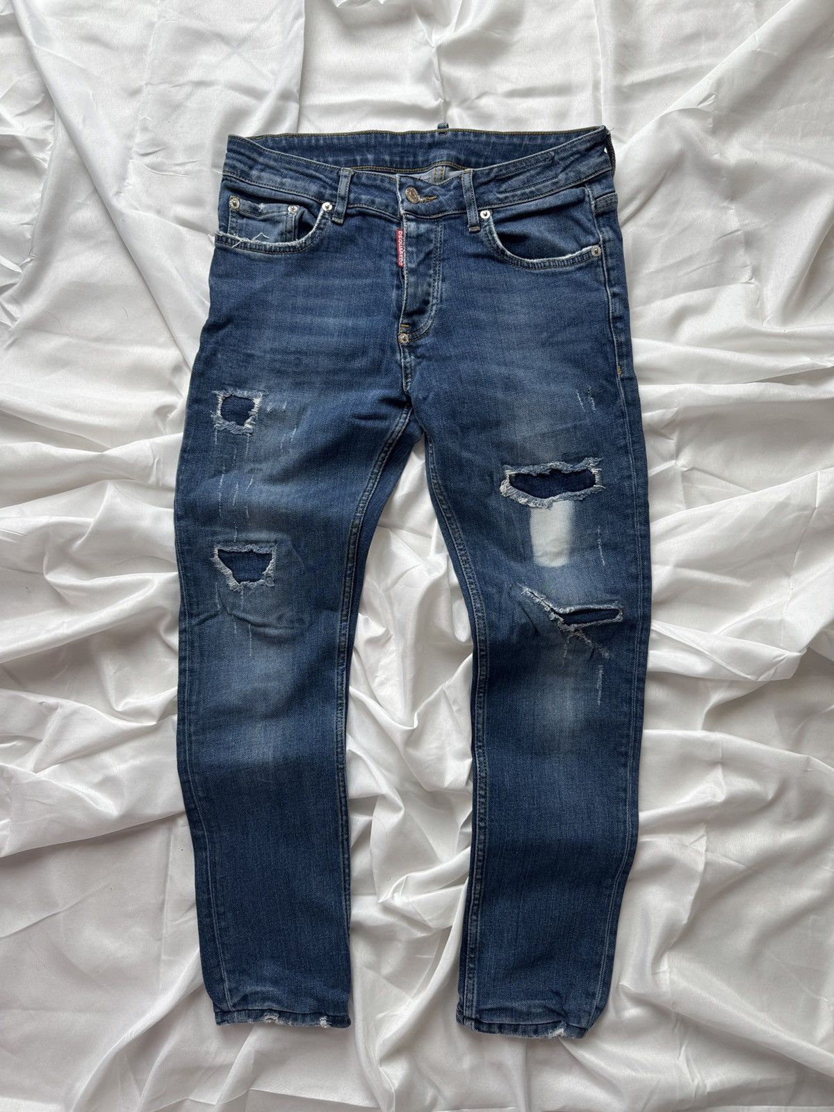 Dsquared2 Dsquared2 Vintage Slim Fit Low Rise Distressed Jeans Size 28" / US 6 / IT 42 - 2 Thumbnail