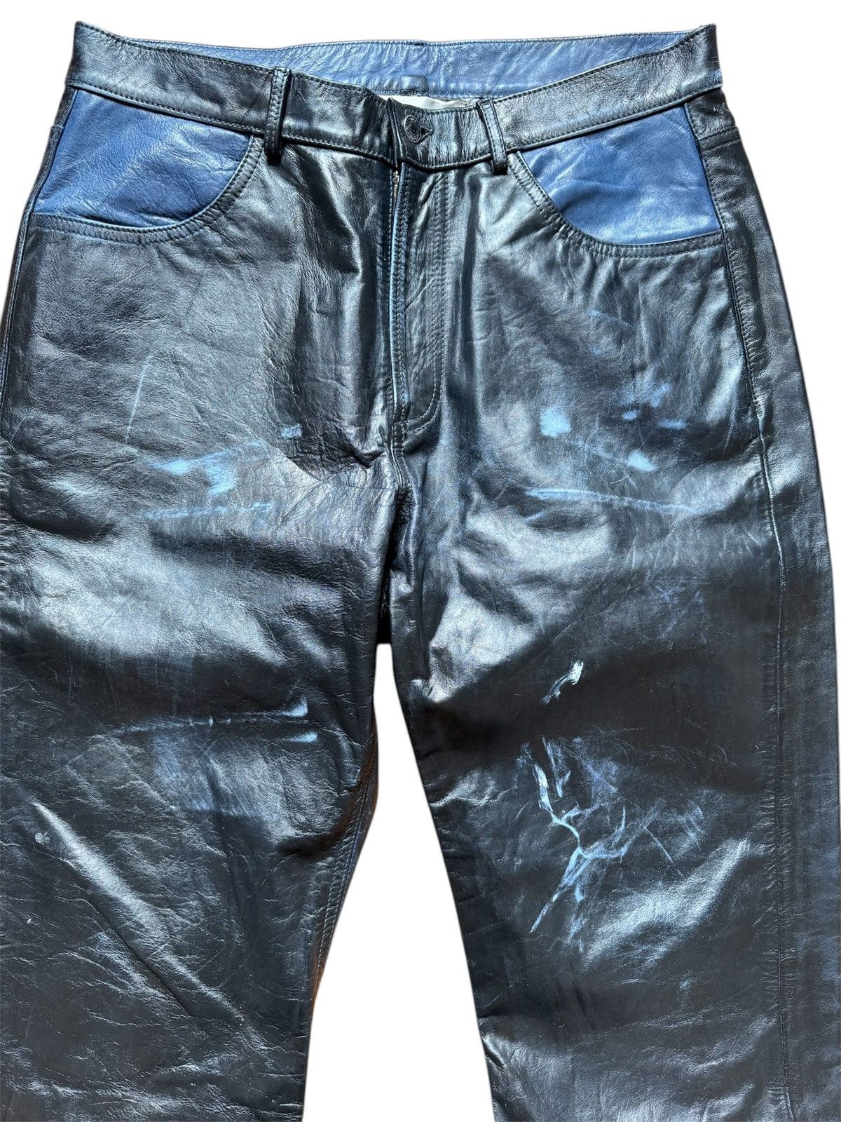 Our Legacy 1 of 1 Two Tone Splattered Leather Workshop Trousers Size US 32 / EU 48 - 2 Thumbnail