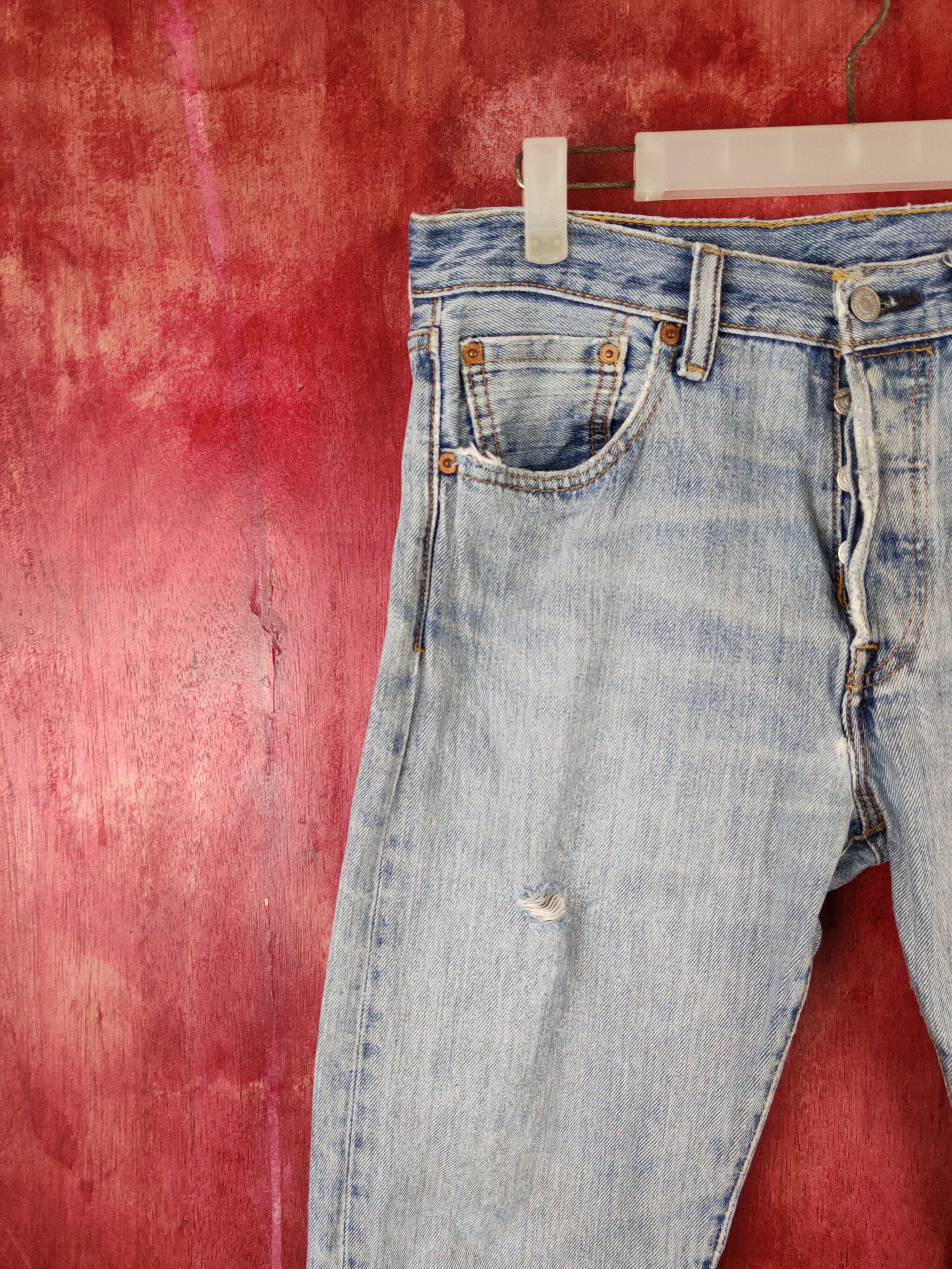 Levi's Levi's Blue Faded Distressed Ripped Jeans #S1813 Size US 31 - 3 Thumbnail
