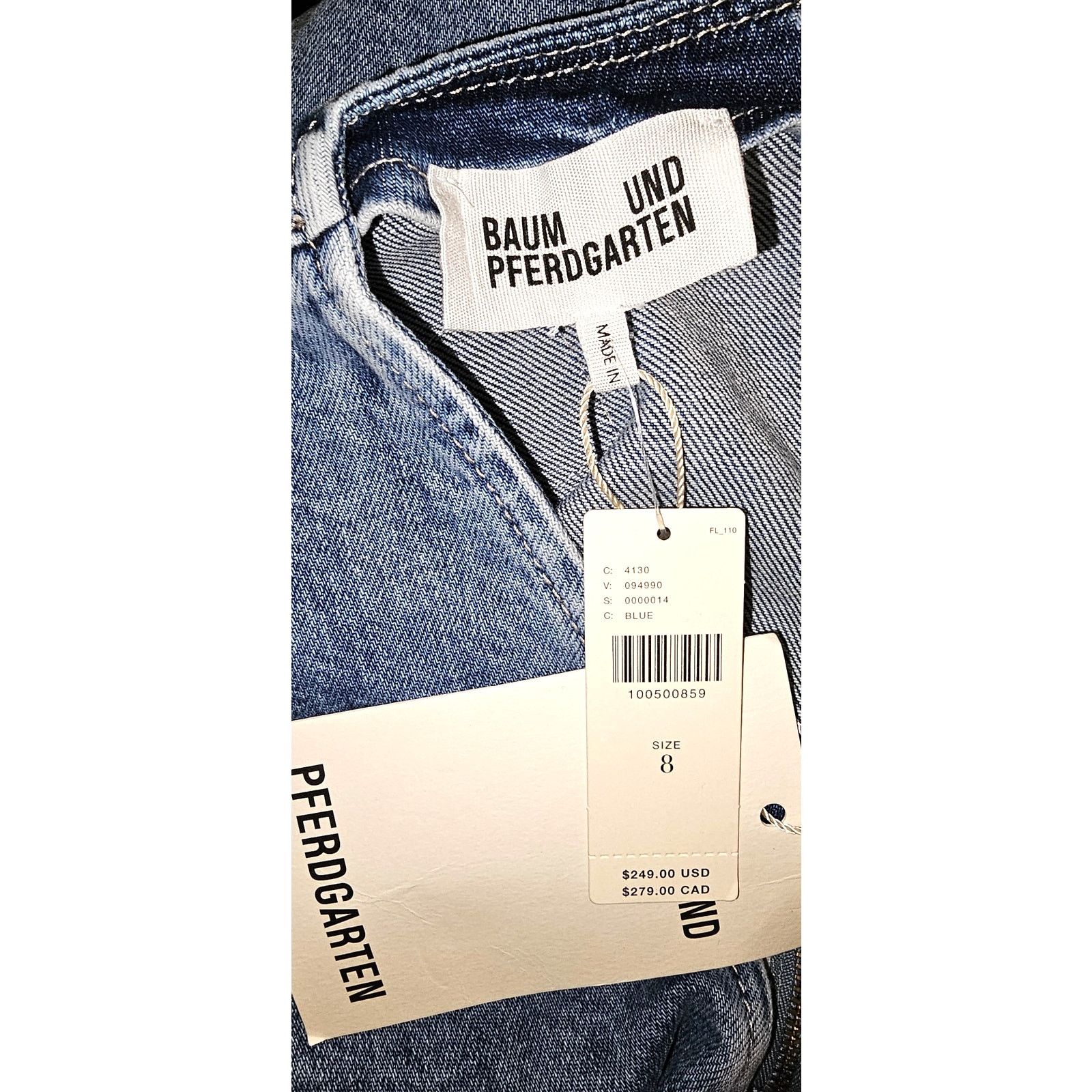 Anthropologie × Baum und Pferdgarten NWT Ajki Bow Denim Mini Dress $249 SIZE 8 Size M / US 6-8 / IT 42-44 - 9 Thumbnail