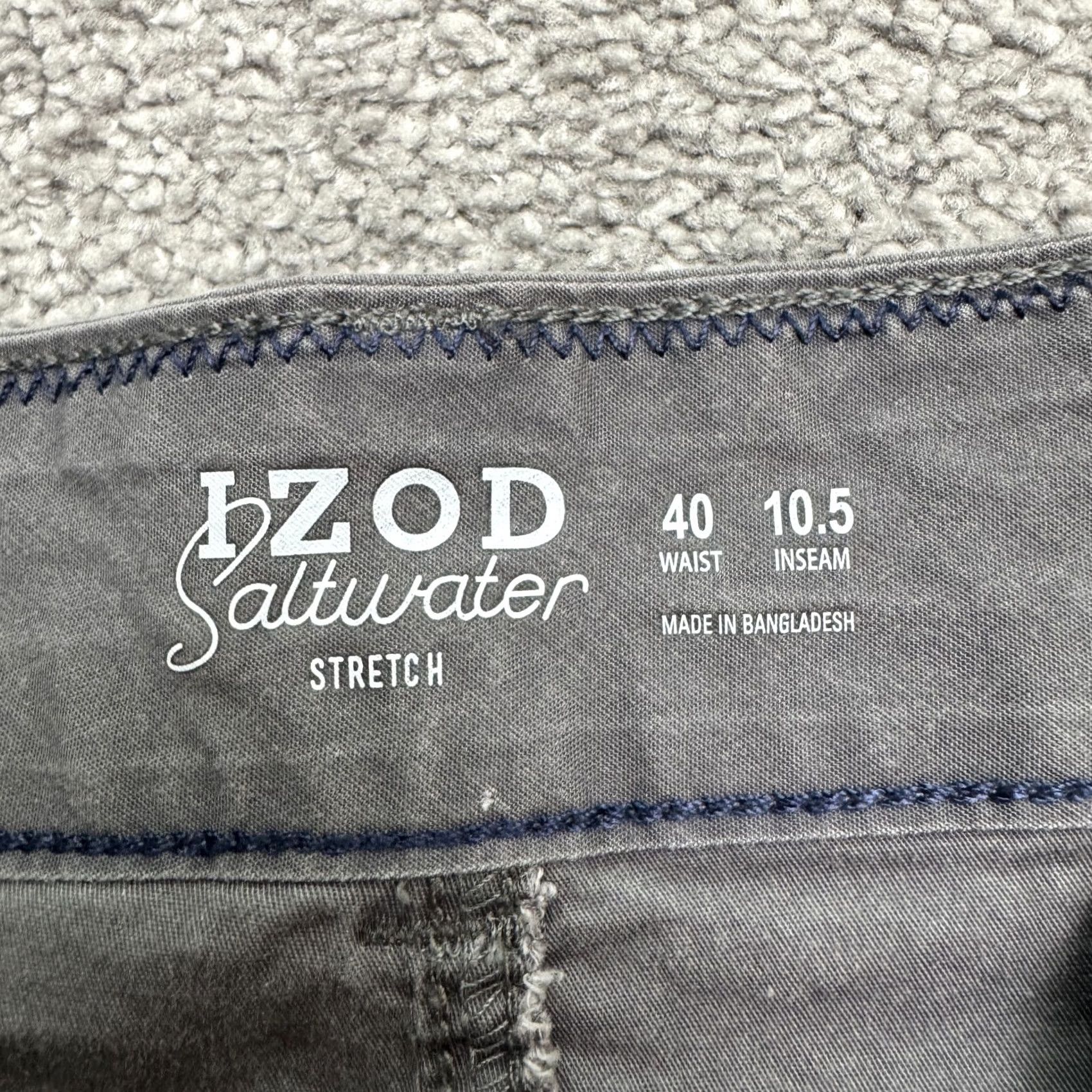 Izod Izod Saltwater Stretch Cargo Shorts Mens 40 Gray Cotton Casual Outdoor Size US 40 / EU 56 - 3 Thumbnail