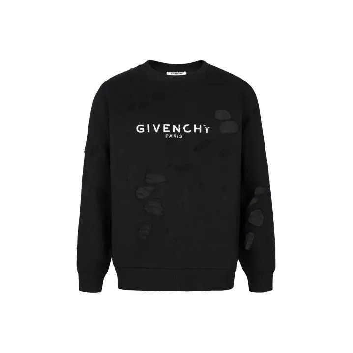 Givenchy Givenchy Paris Distressed Crewneck Long-Sleeve Sweater Size US XS / EU 42 / 0 - 1 Thumbnail