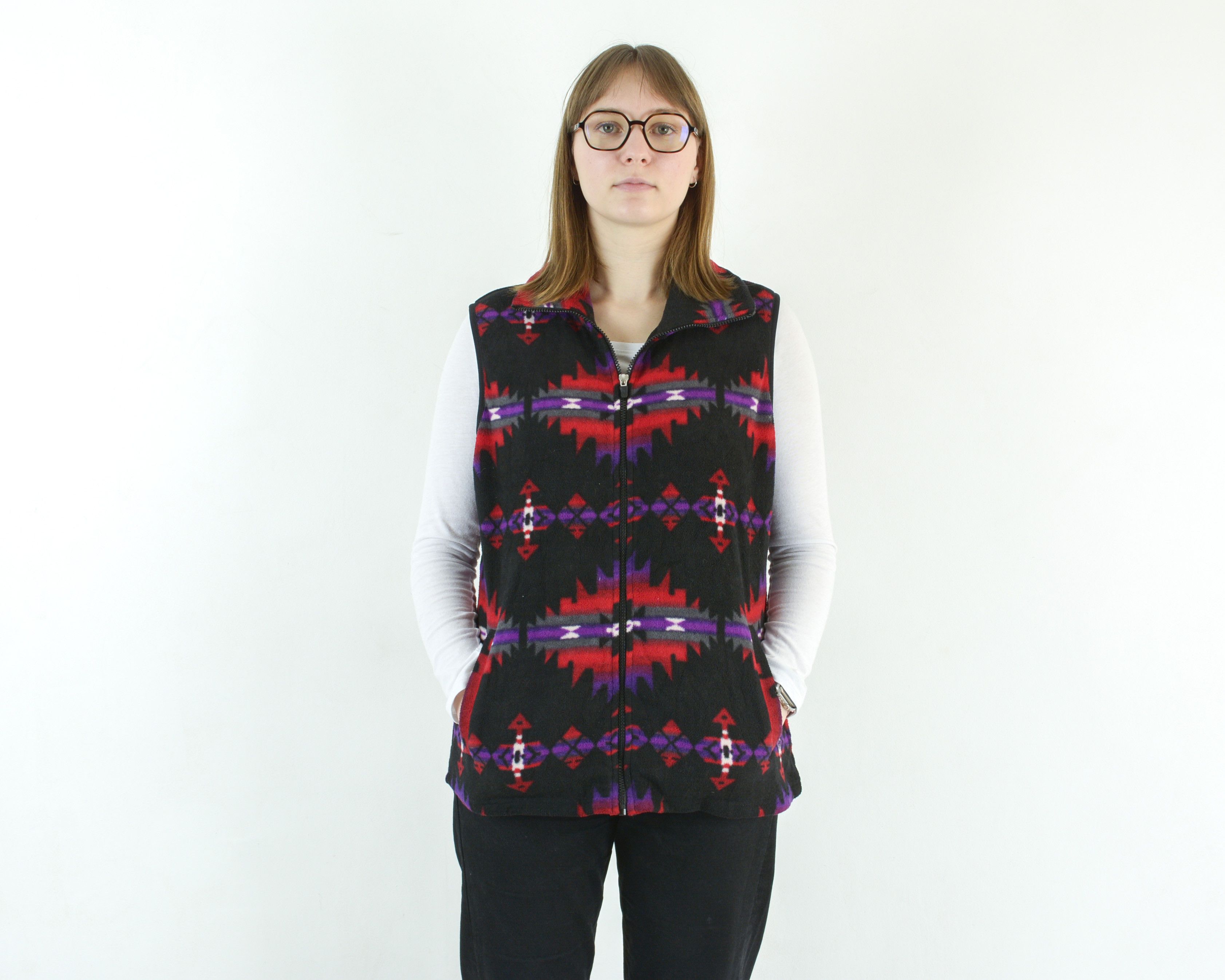 Chaps × Chaps Ralph Lauren × Vintage Vest Tank Gilet Waistcoat Multi Colour Aztec Authentic South Size XL / US 12-14 / IT 48-50 - 1 Thumbnail