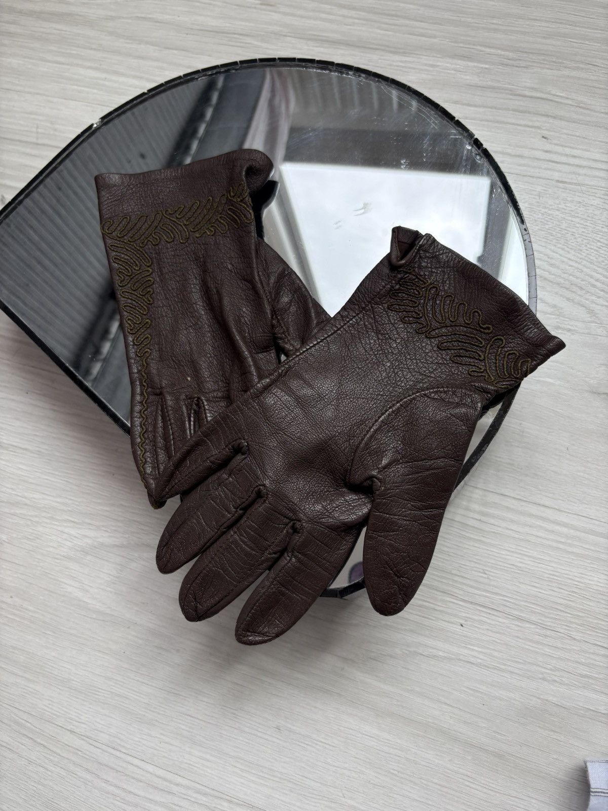 Vintage Vintage leather gloves Size ONE SIZE - 5 Thumbnail