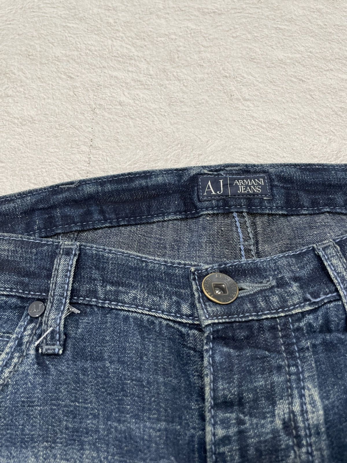 Emporio Armani 2000s Armani Denim Mudwash Button Fly Y2K Size US 33 - 5 Thumbnail