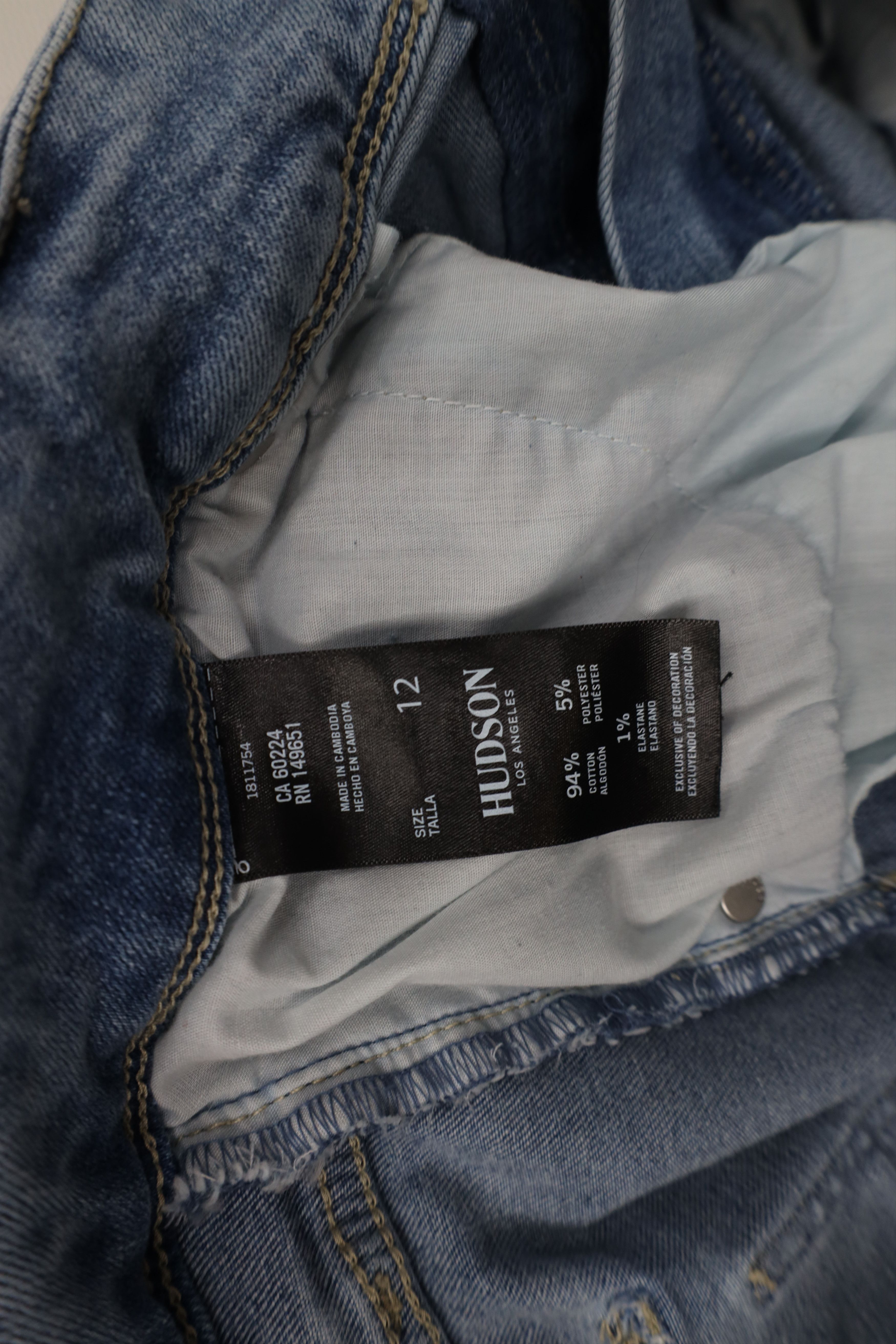 Vintage Hudson Jeans Faded Stretch Straight Leg Denim Jeans Icy Blue Size 34" / US 12 / IT 48 - 8 Thumbnail