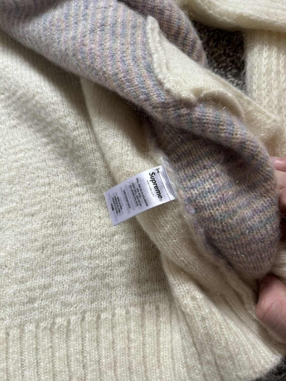 Supreme Supreme Brushed Grid Cardigan White Size Medium