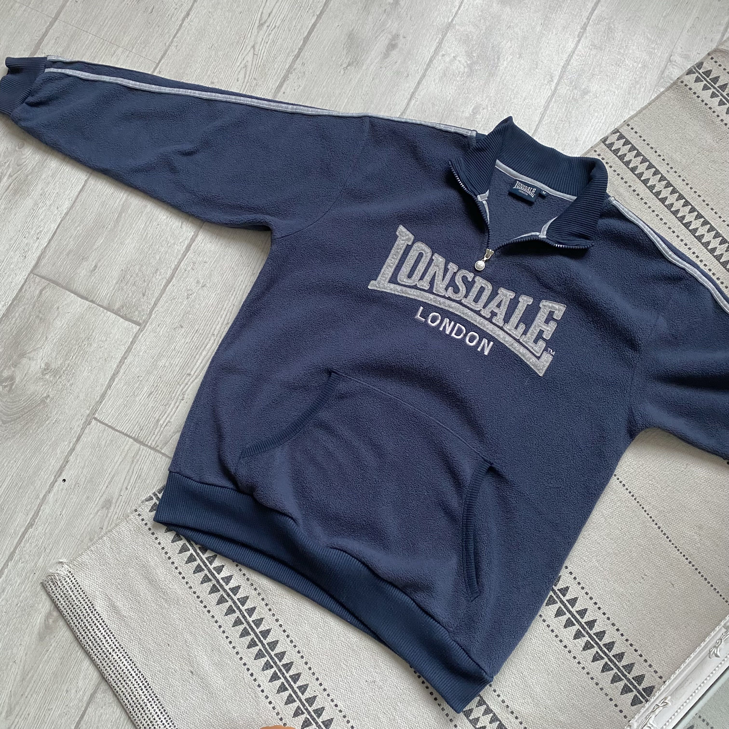 Lonsdale Vintage 90s Lansdale Fleece Boxy sweatshirt Heavy Sweater Size US M / EU 48-50 / 2 - 7 Thumbnail