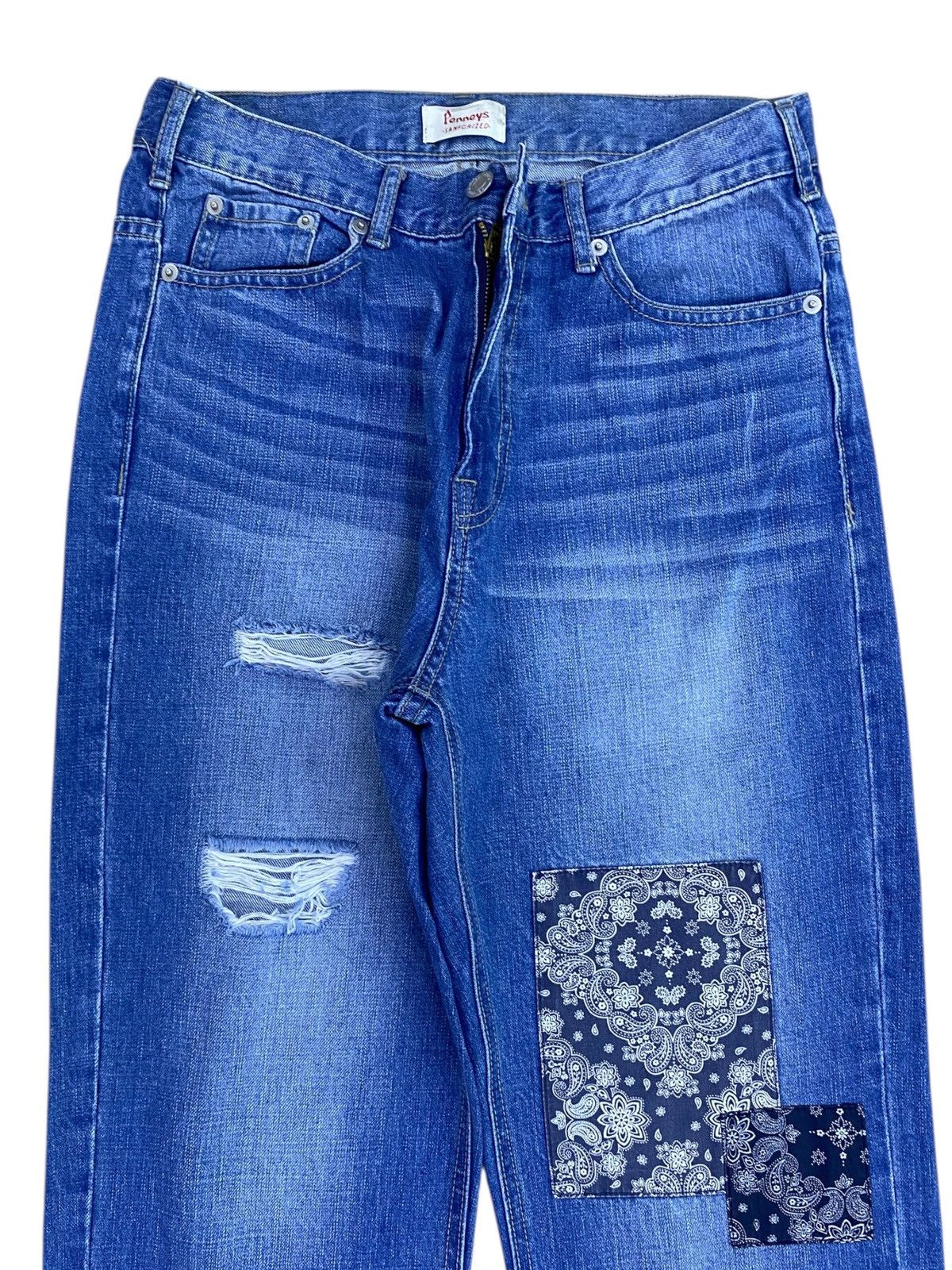 Other Japanese Brand Whiskers Ripped Style Patchwork Jeans Size US 28 / EU 44 - 2 Thumbnail