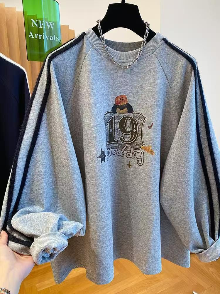 Vintage Grey Cartoon Raglan Sweatshirt Size US M / EU 48-50 / 2 - 2 Thumbnail