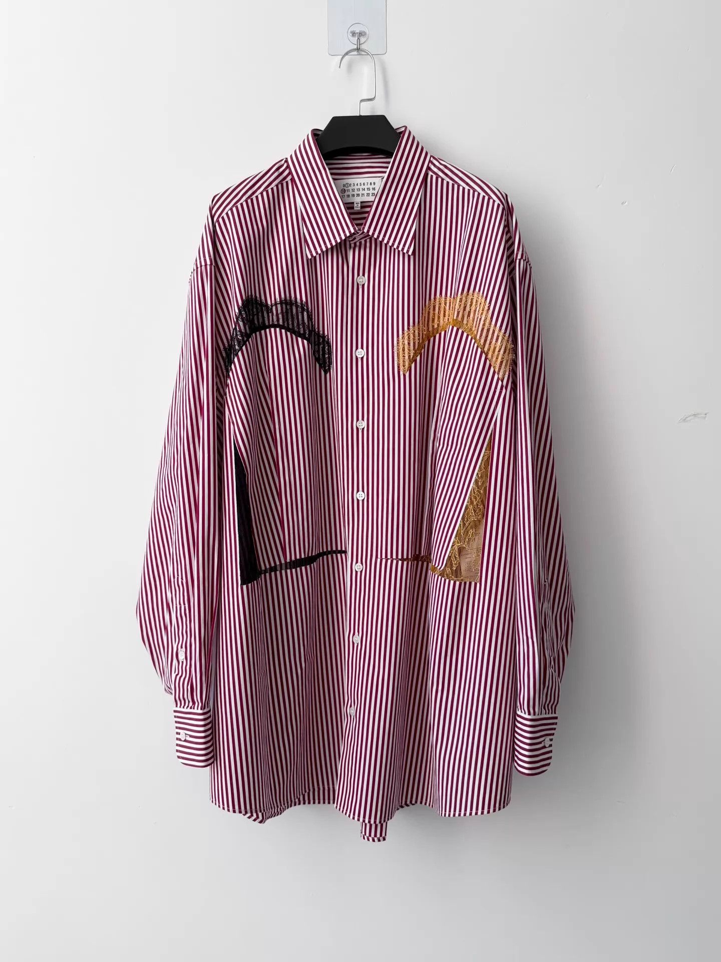 Maison Margiela Maison Margiela F/W22 Striped Paneled Collared Shirt 41 Size US M / EU 48-50 / 2 - 1 Thumbnail