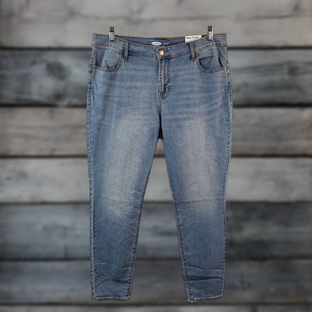 Old Navy Old Navy Womens Super Skinny Jeans Sz 16 Blue Light Wash High Rise - Jeans - 16 - Blue - Skinny - Womens Size 38" / US 16 / IT 52 - 1 Thumbnail
