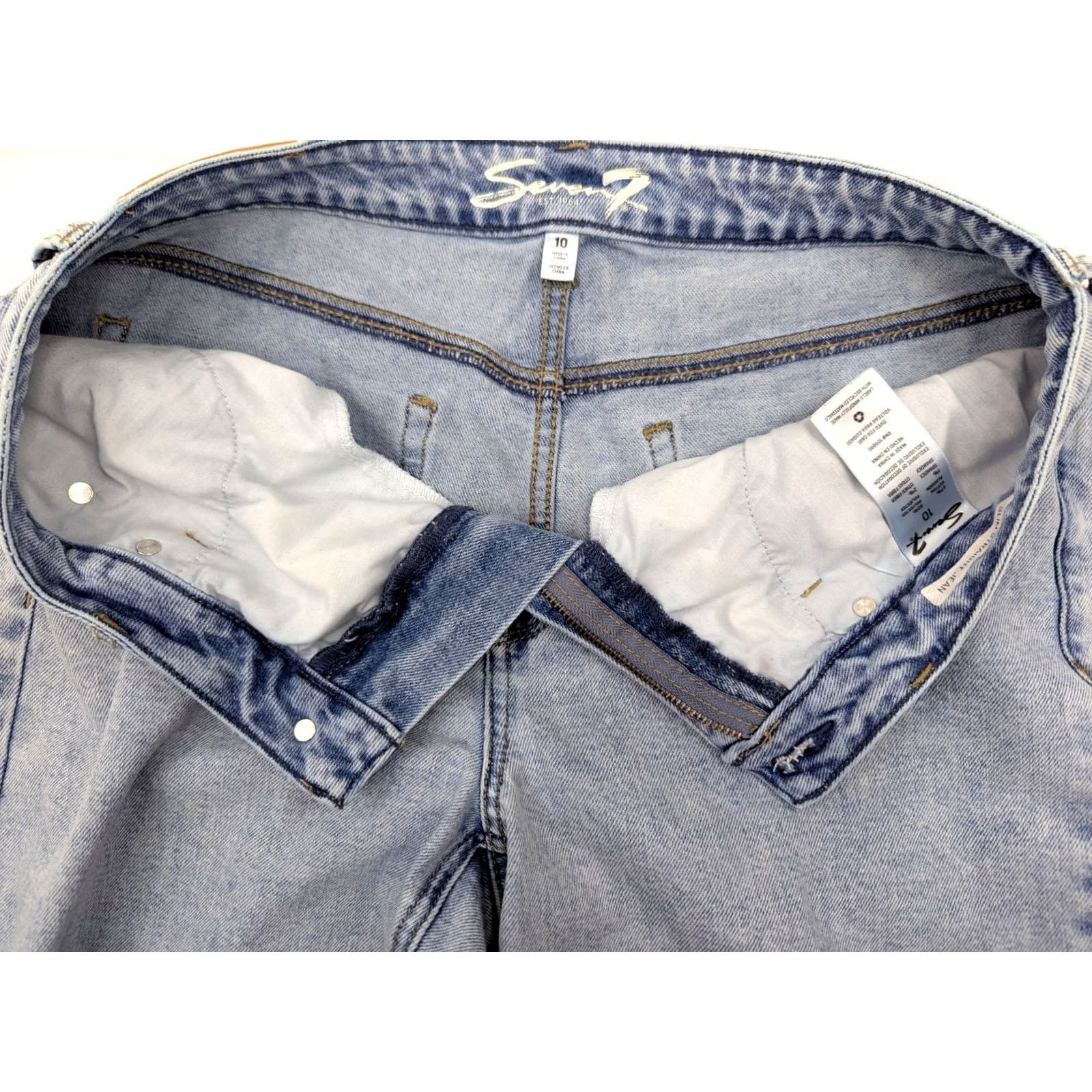 Vintage Seven7 Slim Straight Jeans Women Lynx Light Wash 10 XS? Size 32" / US 10 / IT 46 - 6 Thumbnail