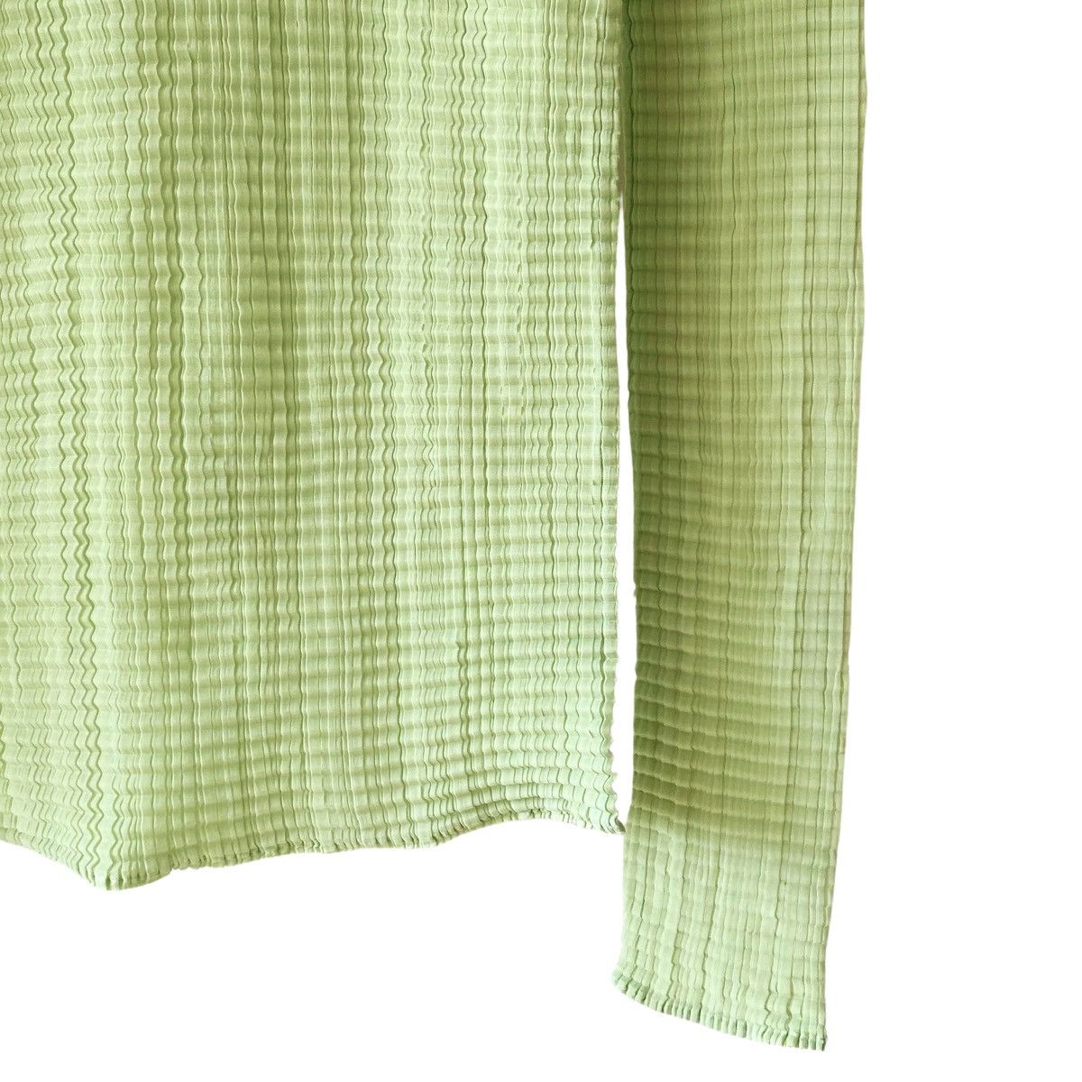 Issey Miyake Issey Miyake Light Green Pleated Top Size ONE SIZE - 4 Thumbnail