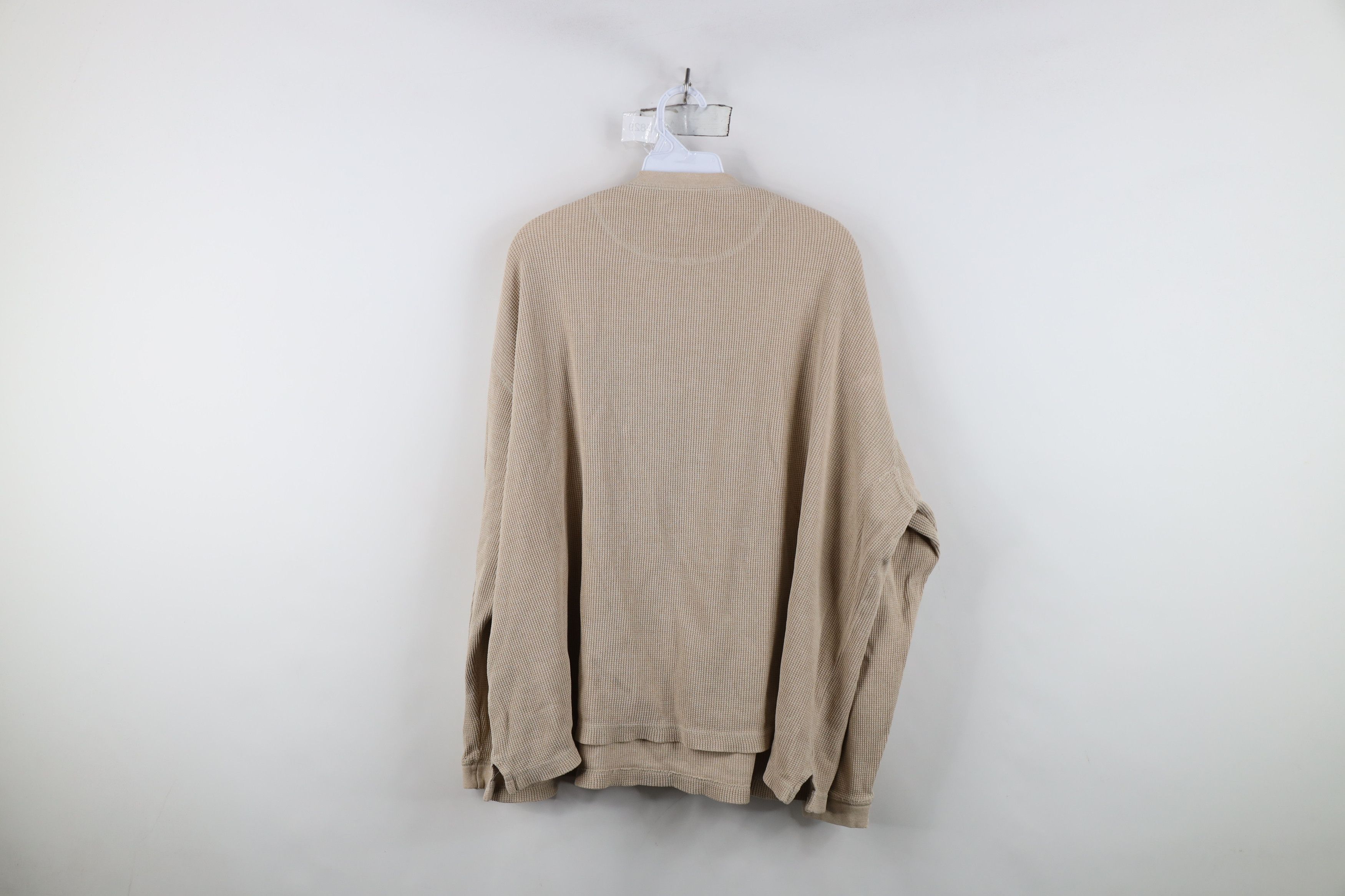 Vintage Vintage 90s Streetwear Thermal Waffle Knit Henley T-Shirt Size US XL / EU 56 / 4 - 12 Thumbnail