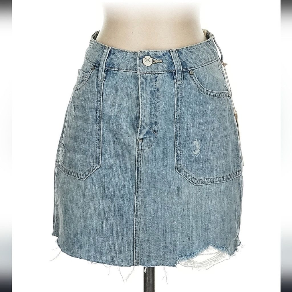 Other EUC Unpublished Distressed Denim Mini Skirt Size 27" / US 4 / IT 40 - 2 Thumbnail