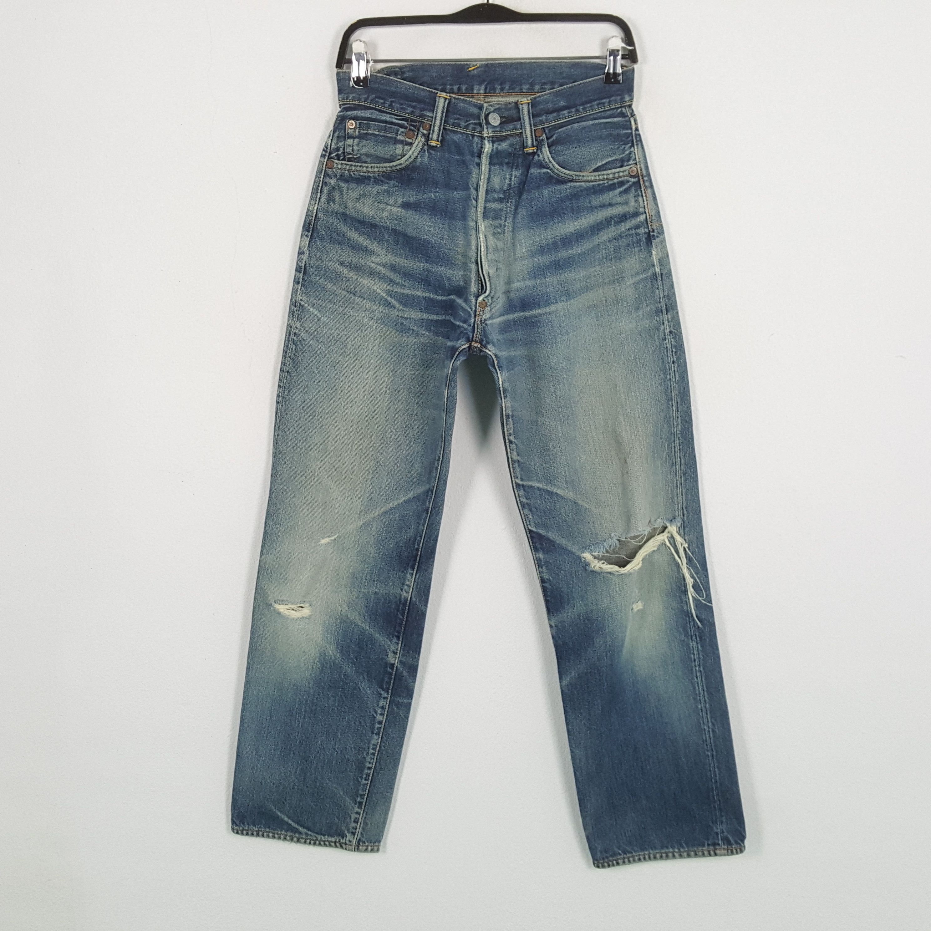 Evisu EVISU Japanese Streetwear Custom Daicock Distressed Jeans Size US 27 - 4 Thumbnail