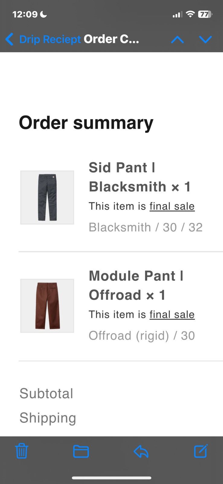 Carhartt Wip Carhartt WIP Sid Pant 30 x 32 Size US 30 / EU 46 - 5 Thumbnail