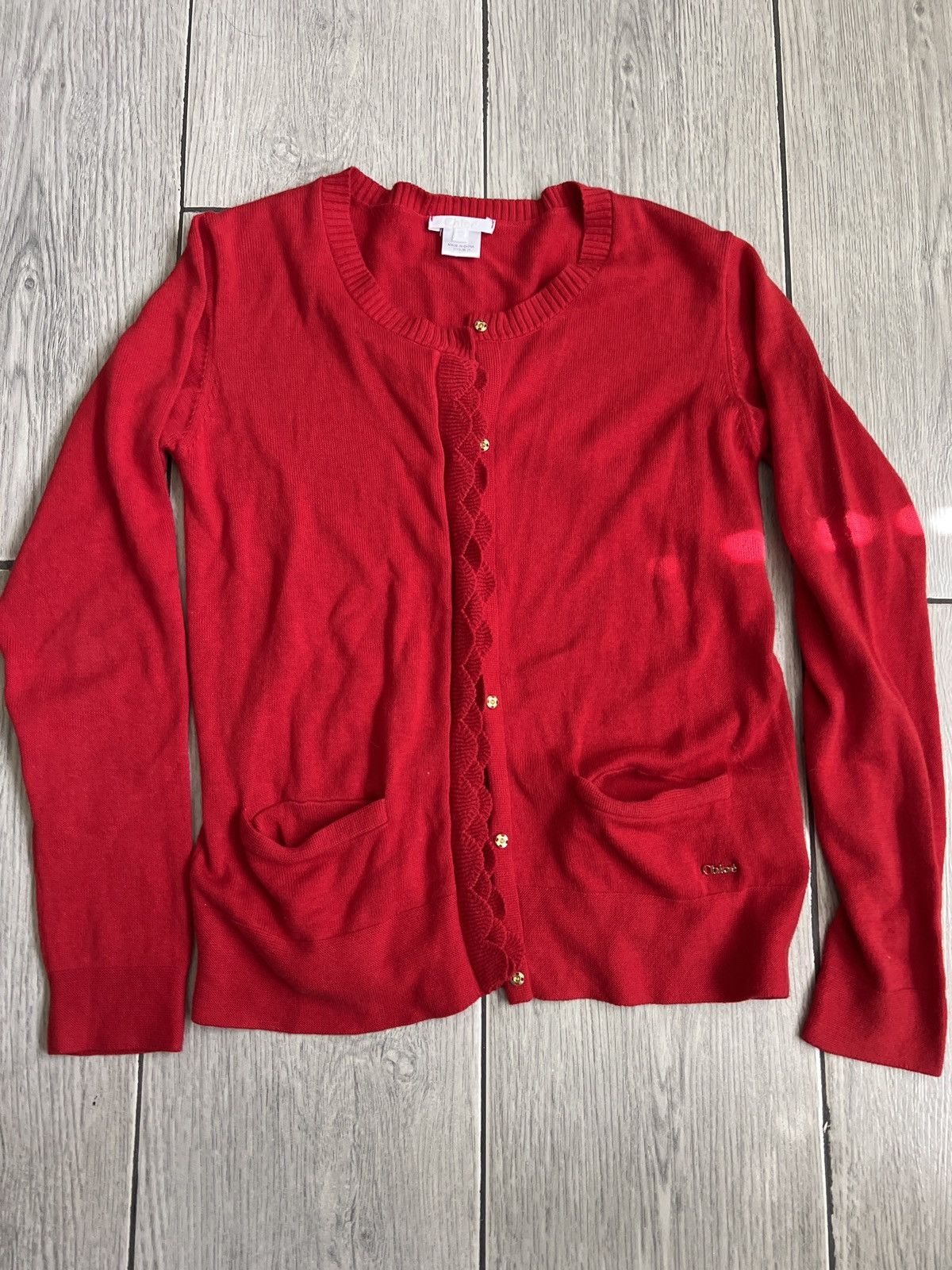 image of Chloe Knit Cardigan Sweater in Red, Women's (Size XL)