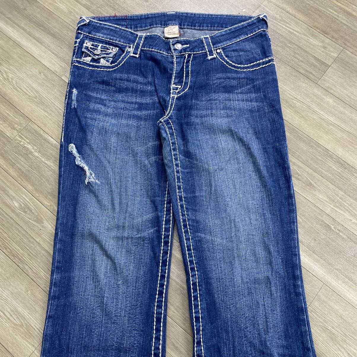 True Religion Vintage True Religion Billy Super T Distressed Flared Jeans Size US 32 / EU 48 - 16 Thumbnail