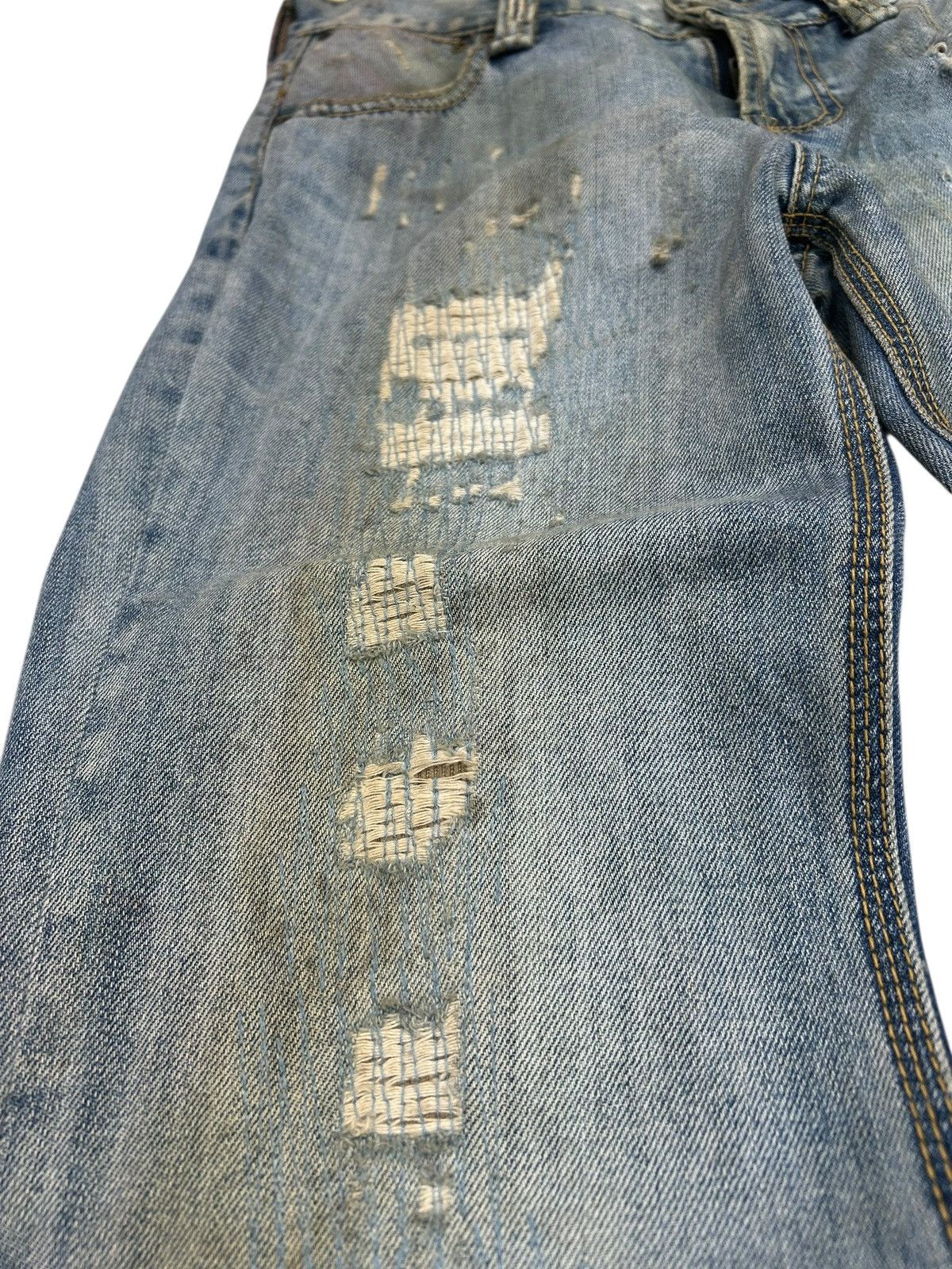 Le Grande Bleu (L.G.B.) Vintage Flare Redsquad Denim Uruboro Stitch Distressed Dirty Size US 30 / EU 46 - 7 Thumbnail