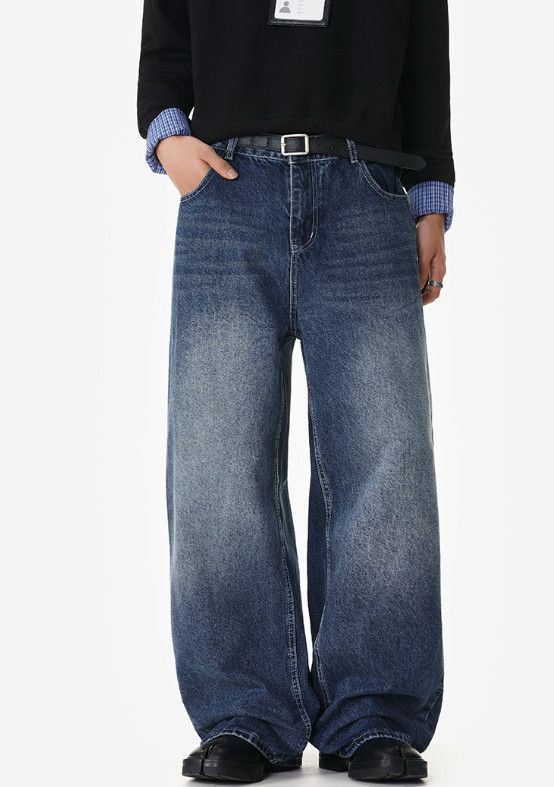 Jean American retro cleanfit loose versatile washed denim jeans Size US 32 / EU 48 - 3 Thumbnail
