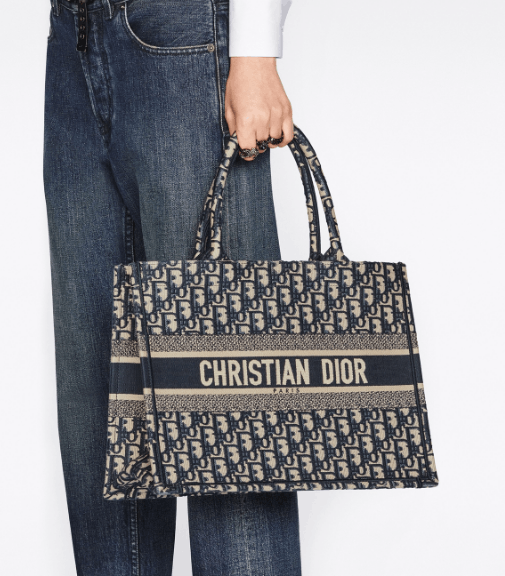 Dior o1w1db10525 M1296Z Size : OS / Tote Bag in Beige/Navy Blue Size ONE SIZE - 6 Thumbnail