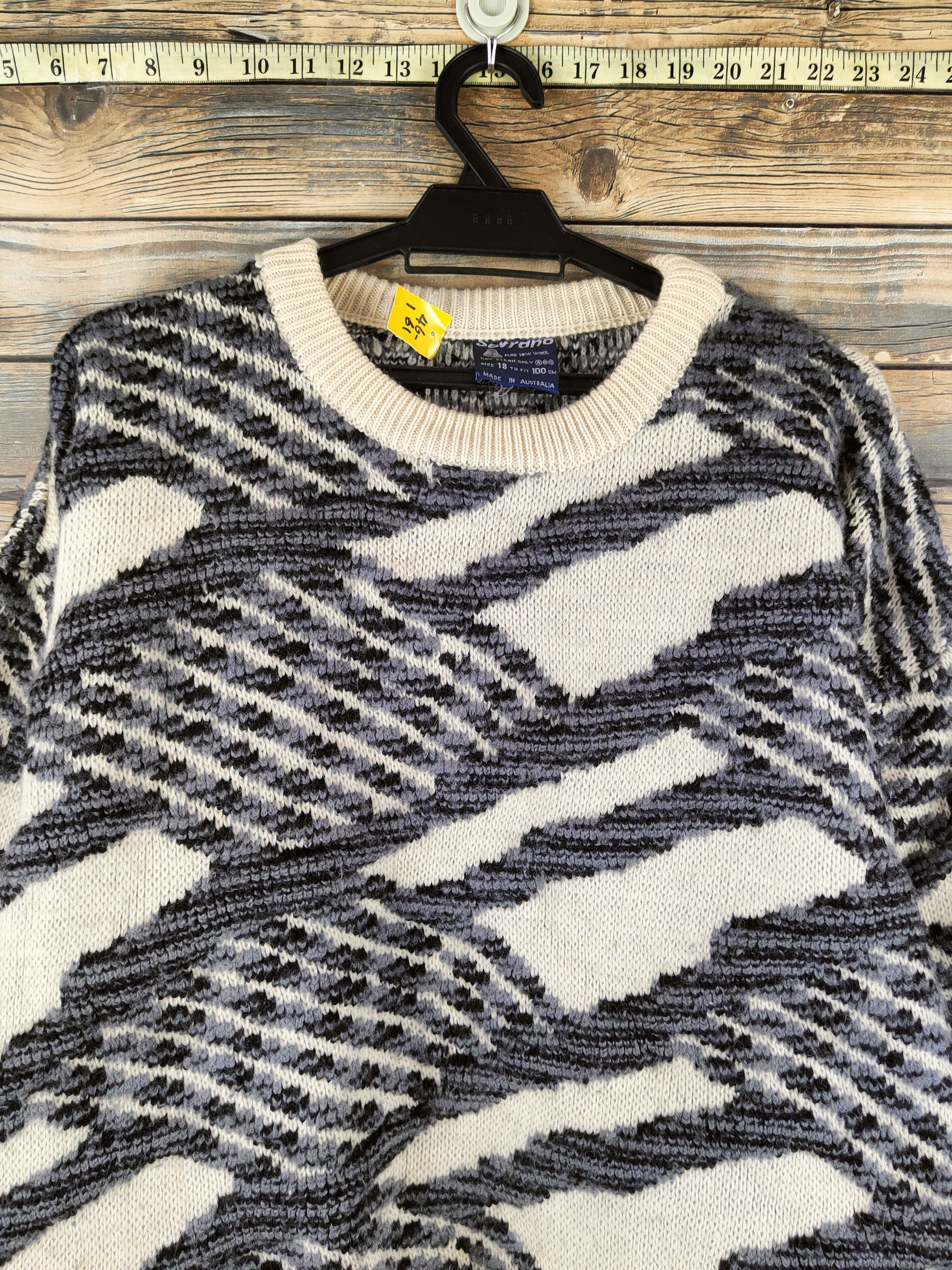 Vintage DL Sovrano Ivory Black Knitwear Sweatshirts #46-161 Size US L / EU 52-54 / 3 - 2 Thumbnail