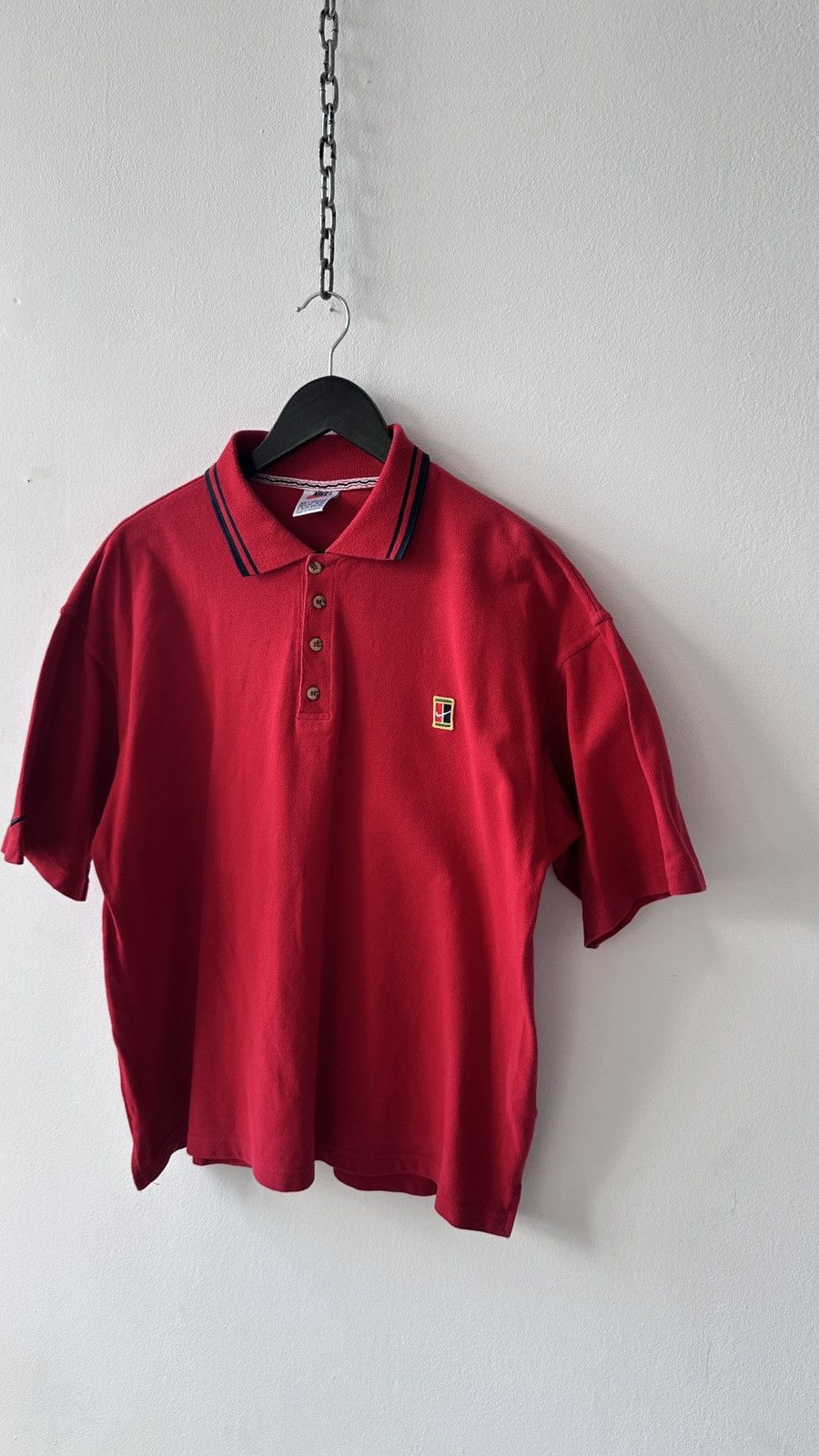 Nike Vintage Nike Challenge Court Polo Boxy Fit Streetwear 1990s Size US L / EU 52-54 / 3 - 3 Thumbnail