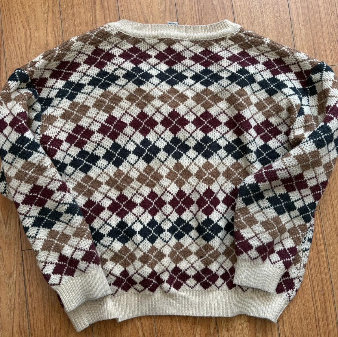 Gucci Gucci Beige Argyle V Neck Size US L / EU 52-54 / 3 - 3 Thumbnail