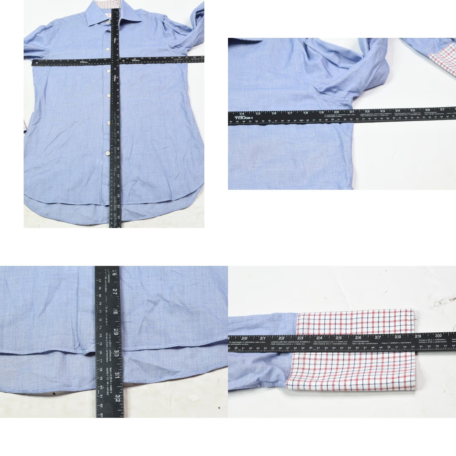 Vintage Eredi Pisano Shirt Blue Cotton Woven Long Sleeve Classic French Cuff 15.75 Mens Shirt Size US L / EU 52-54 / 3 - 8 Thumbnail
