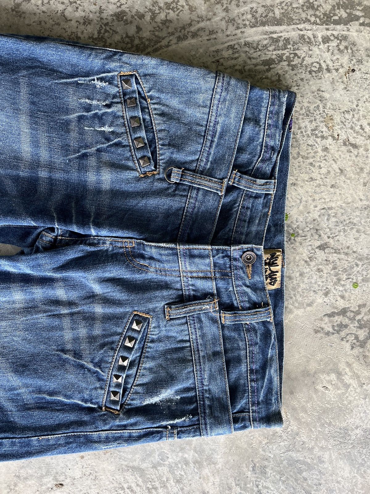 If Six Was Nine × Japanese Brand × Vintage Doublewaist Studded Pocket Nyalus Denim Size US 31 - 4 Thumbnail