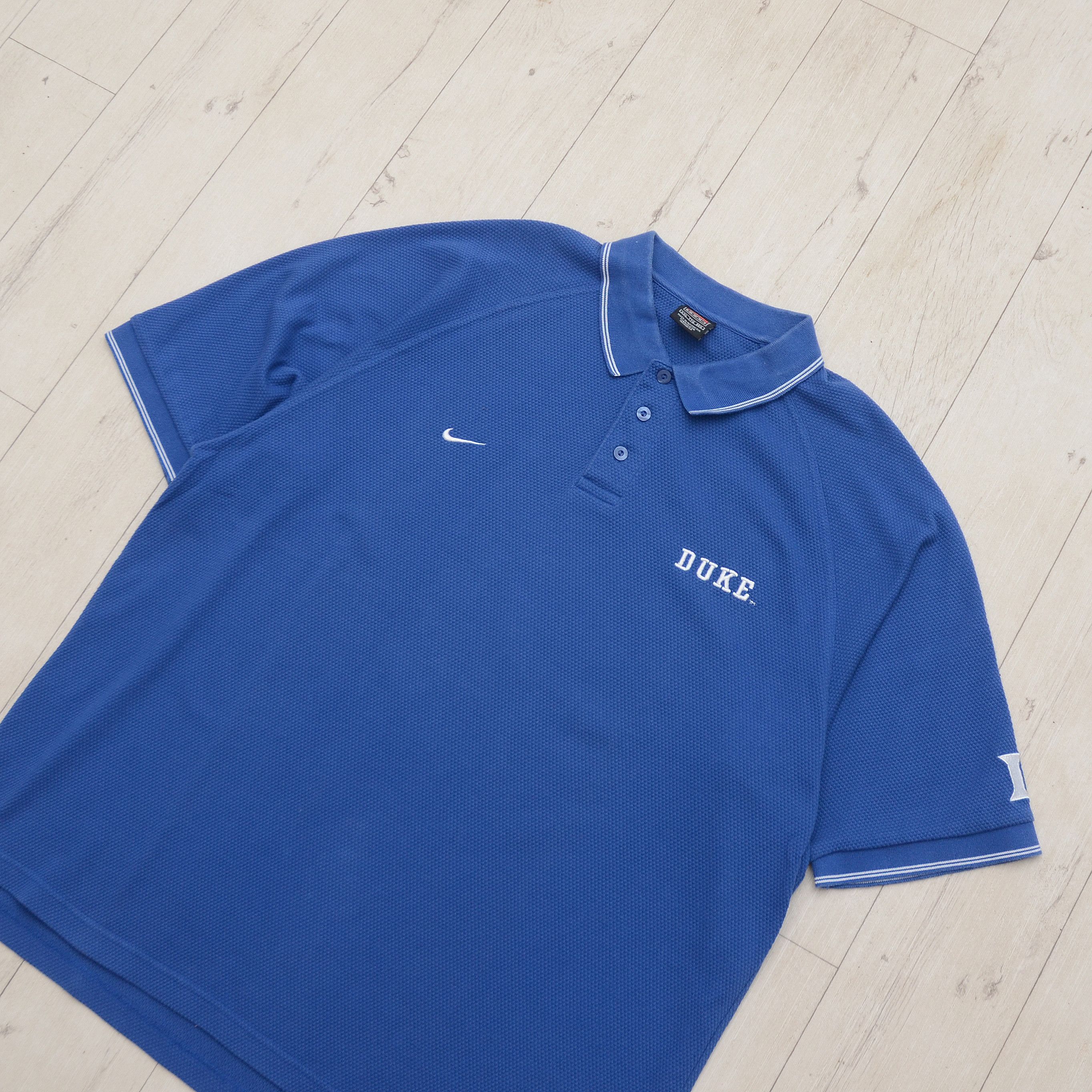 Nike Vintage Nike Team Fit Dry Duke Blue Devils Polo Shirt Blue Size US XXL / EU 58 / 5 - 2 Thumbnail