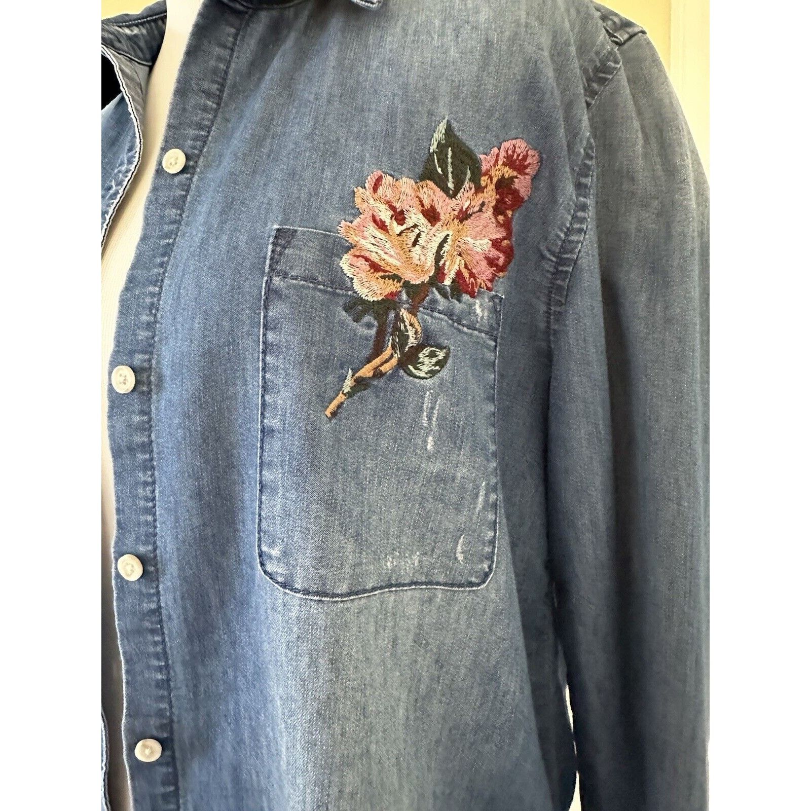 Joe's Joe’s Denim Women’s Shirt Floral Embroidery Size Small Size S / US 4 / IT 40 - 3 Thumbnail